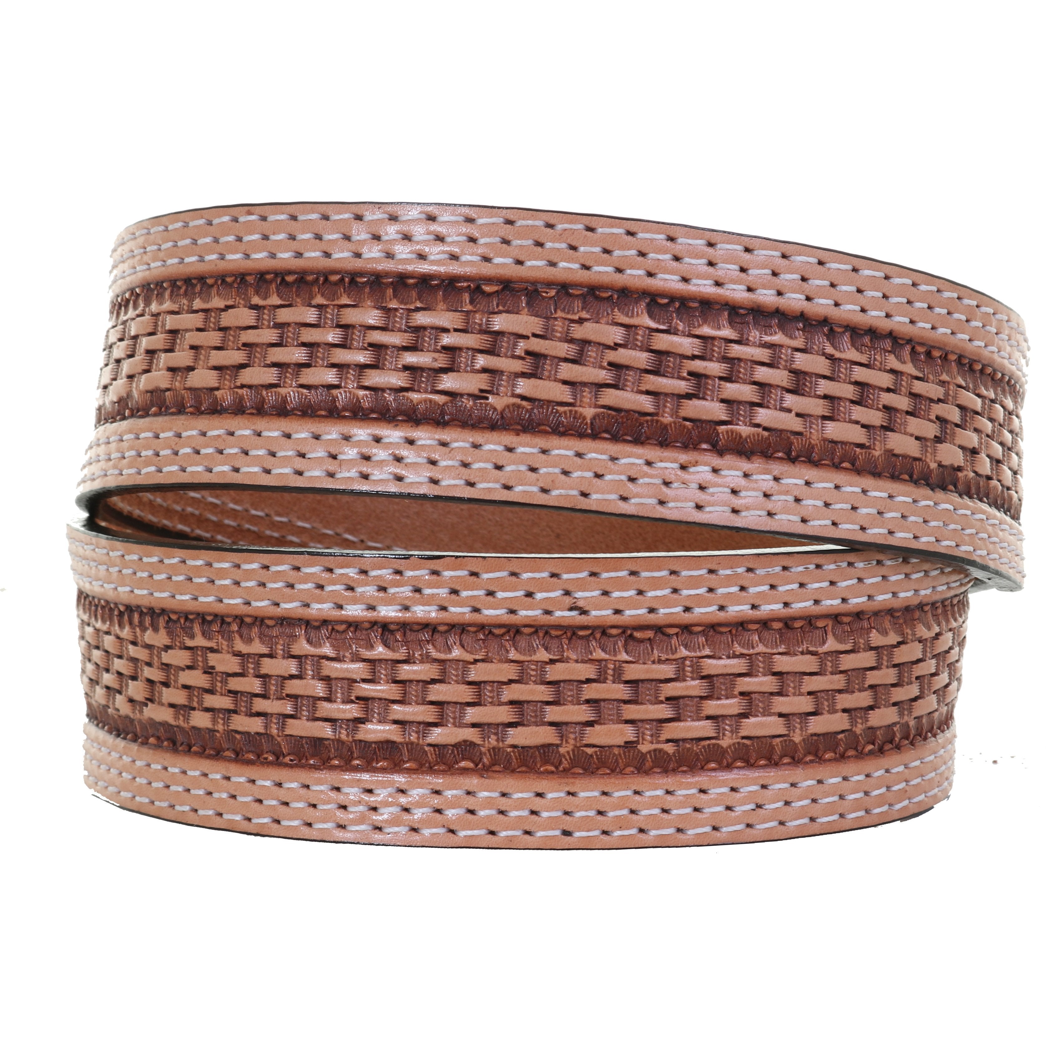 B743A - Natural Tooled Tapered Belt Belt