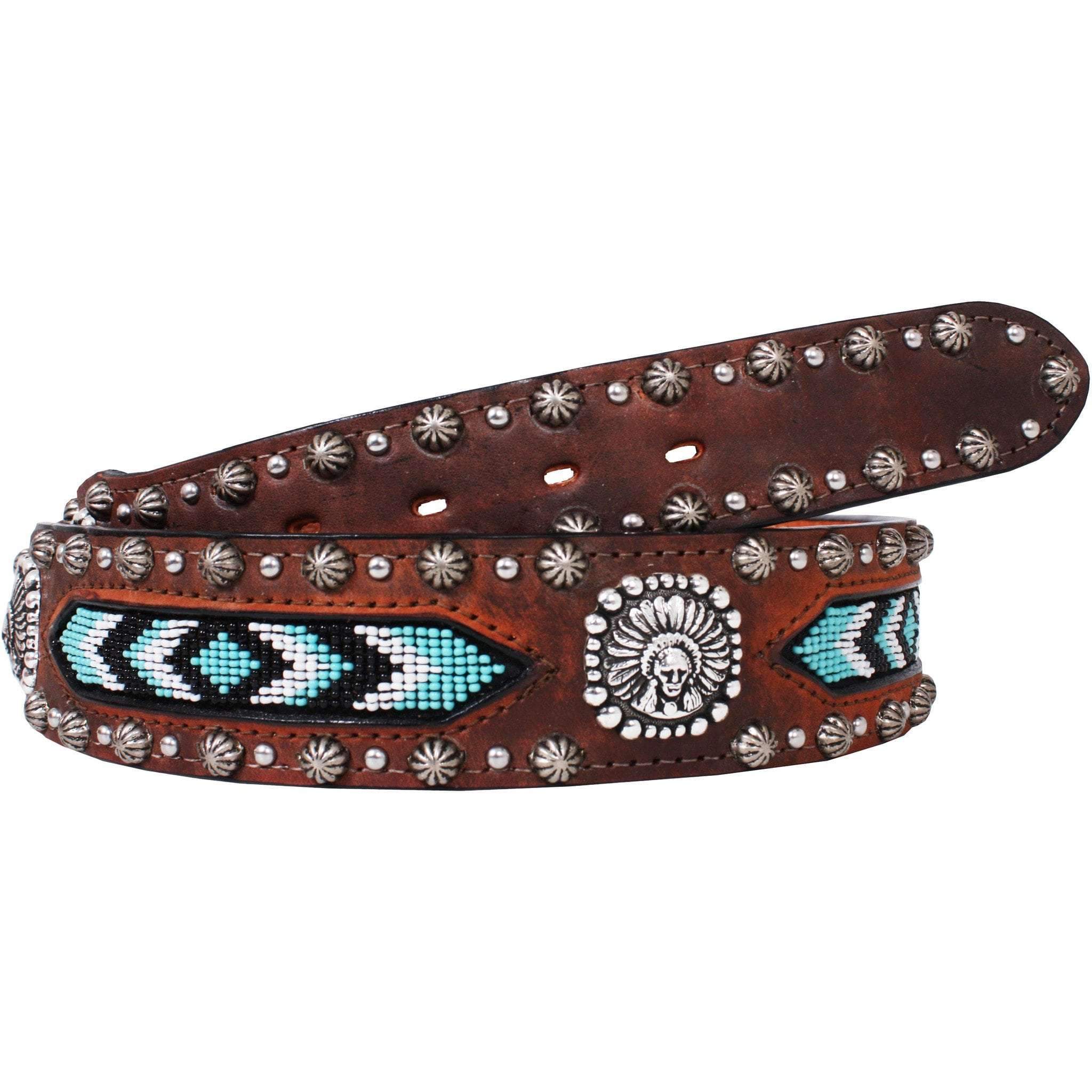 B774 - Black Chestnut Vintage Inlay Belt Belt