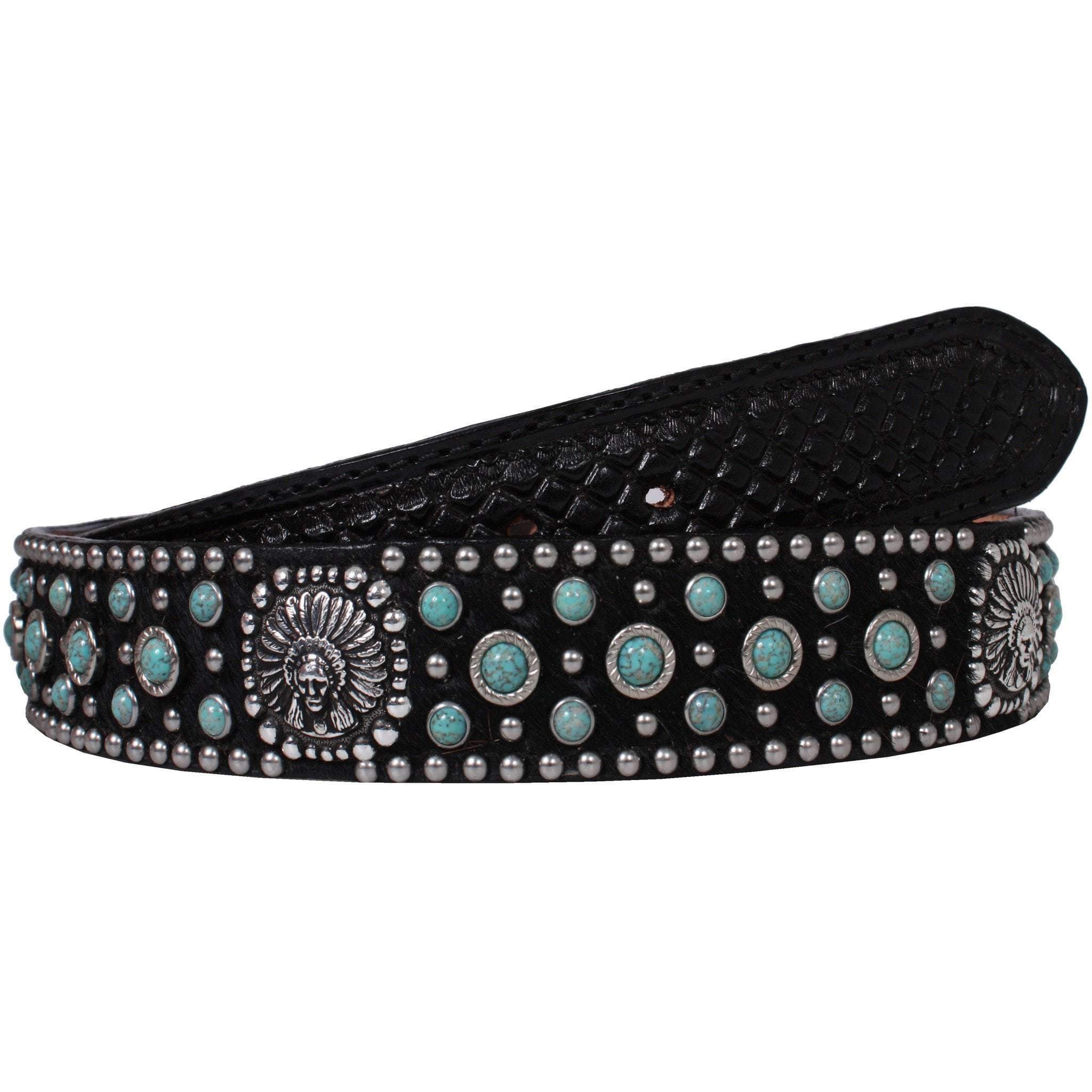 B782 - Black Roan Hair Belt Belt