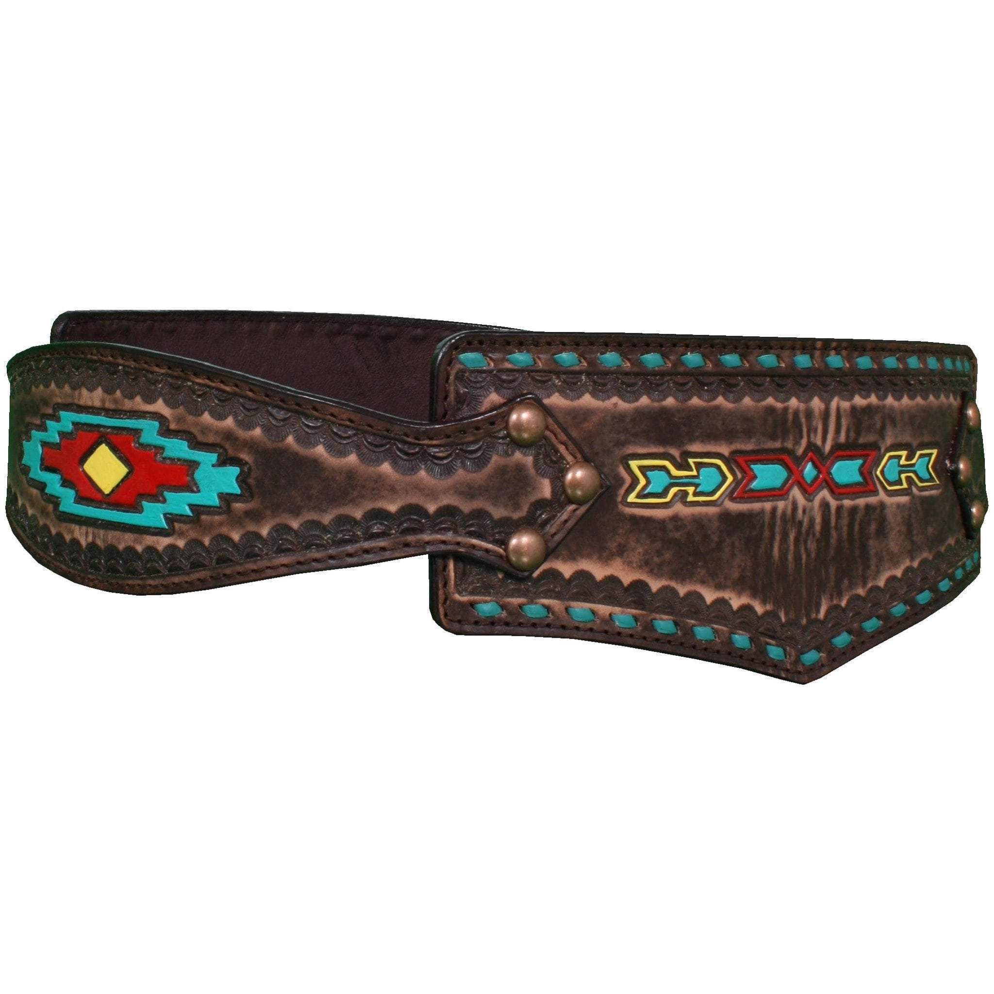 B803 - Brown Vintage Three Piece Belt Belt