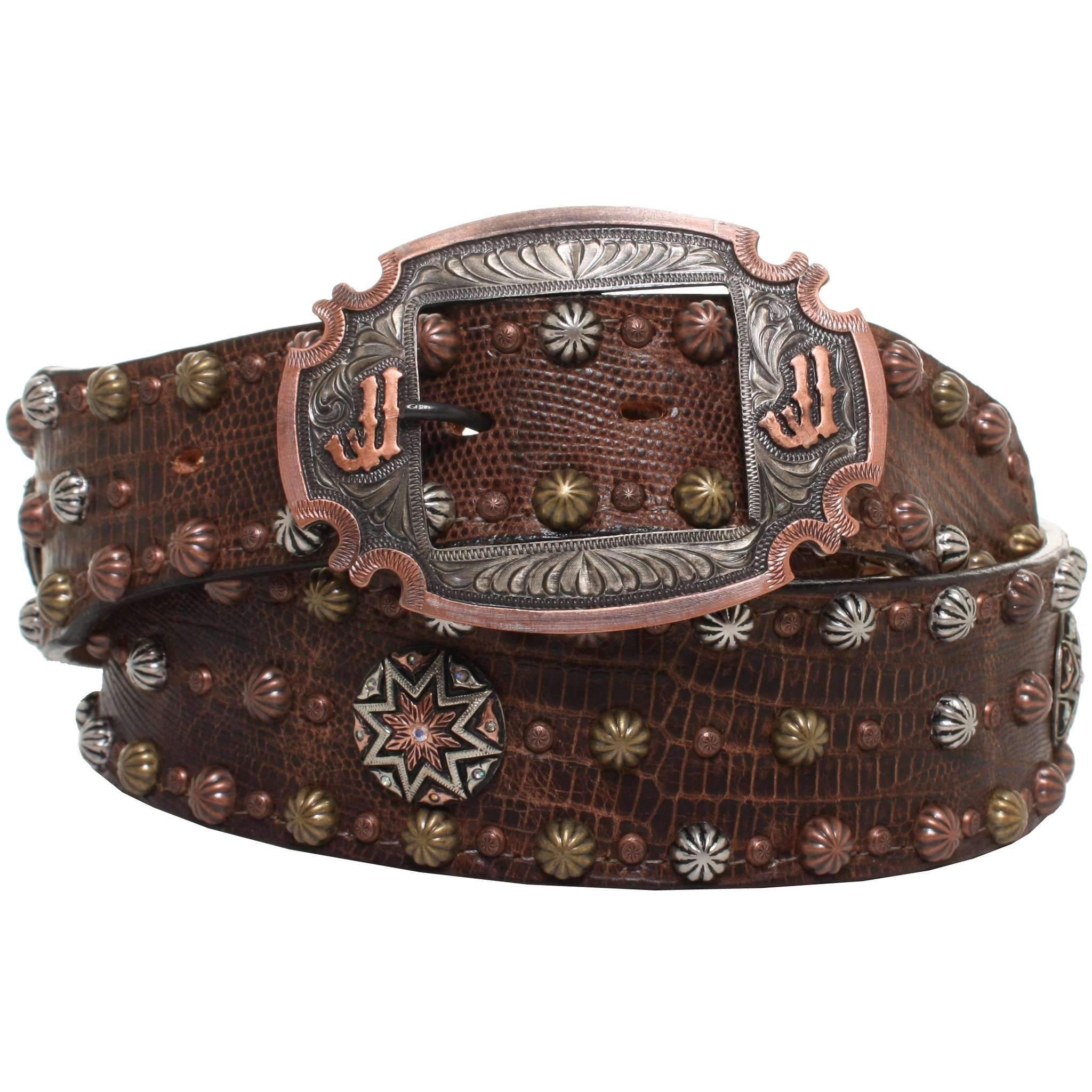 B871 - Teju Cognac Studded Belt Belt