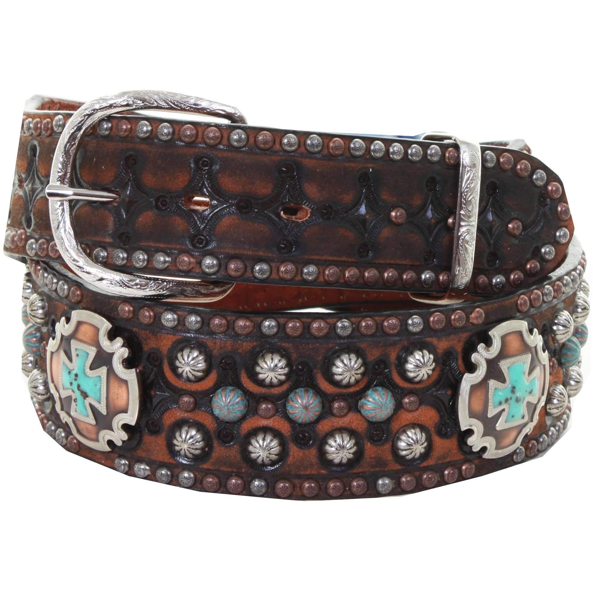 B947 - Black Vintage Studded Belt Belt
