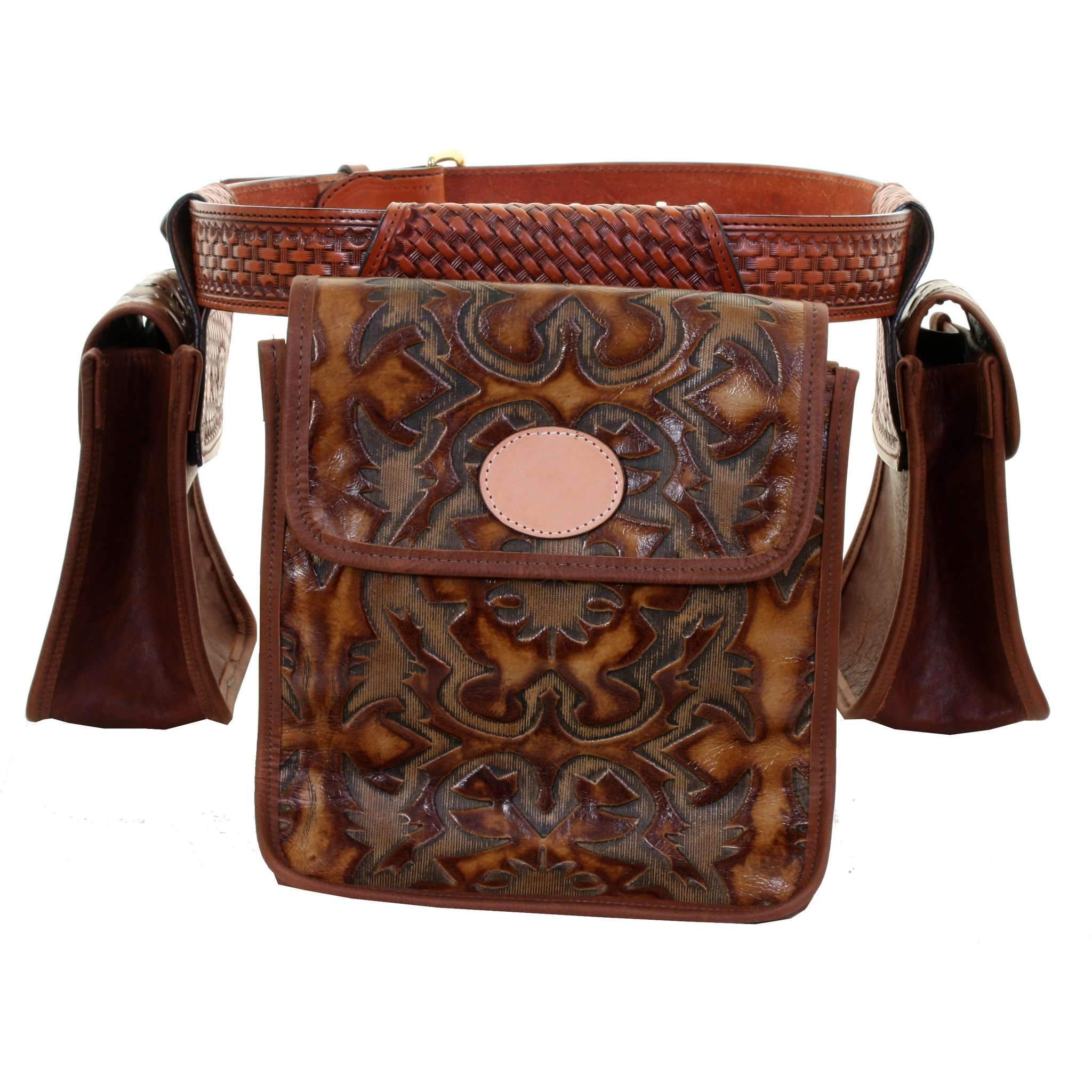 Bb32 - Laredo Burnt Brown Leather Bird Bag Hunting