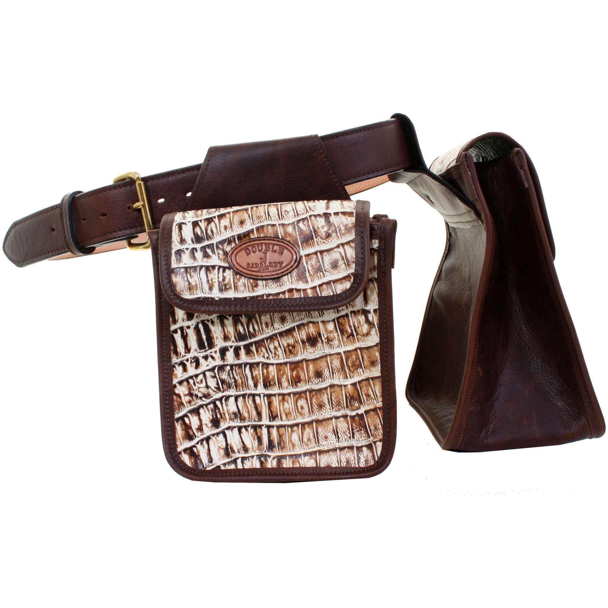 Bb33 - Cream Vintage Gator Print Bird Bag Hunting