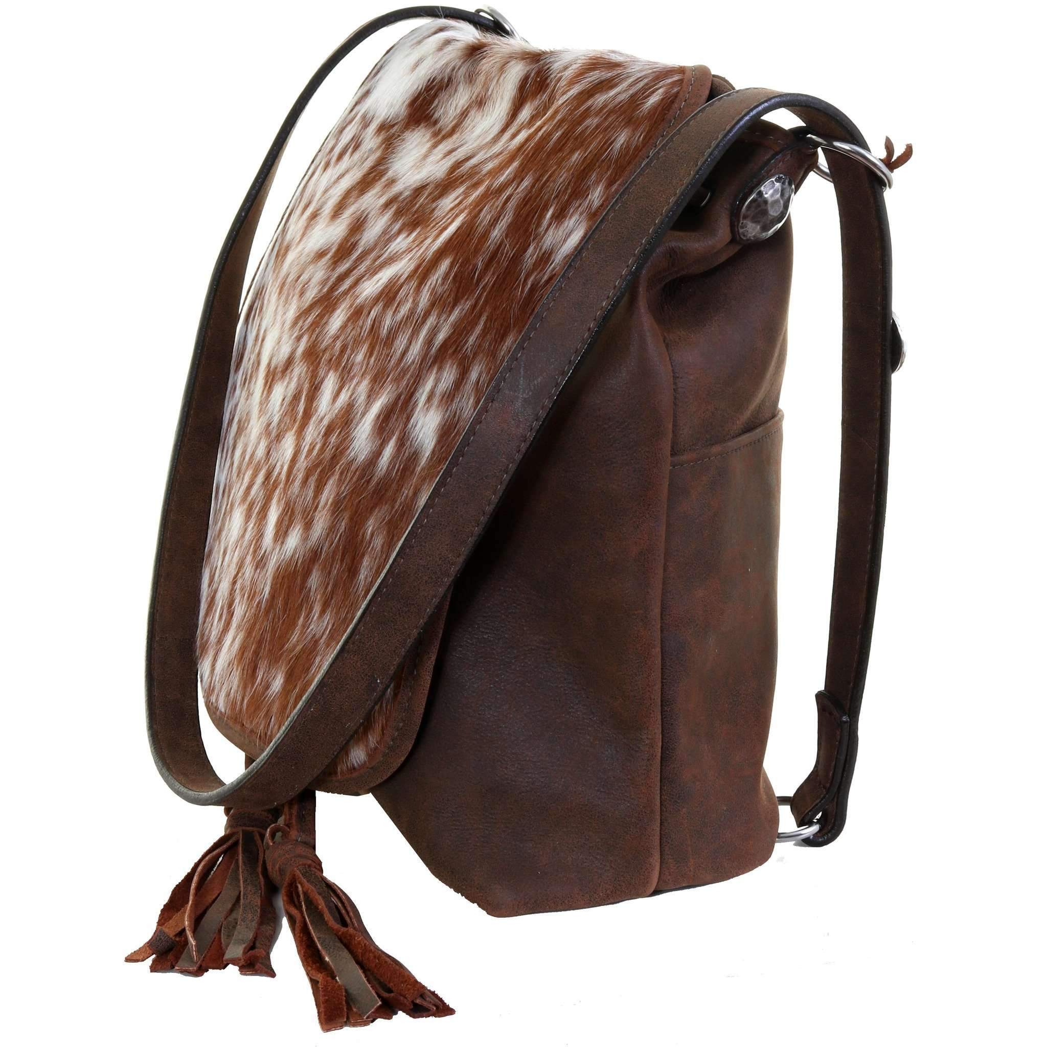 Bbp04 - Roan Cowhide Big Backpack/crossbody Handbag
