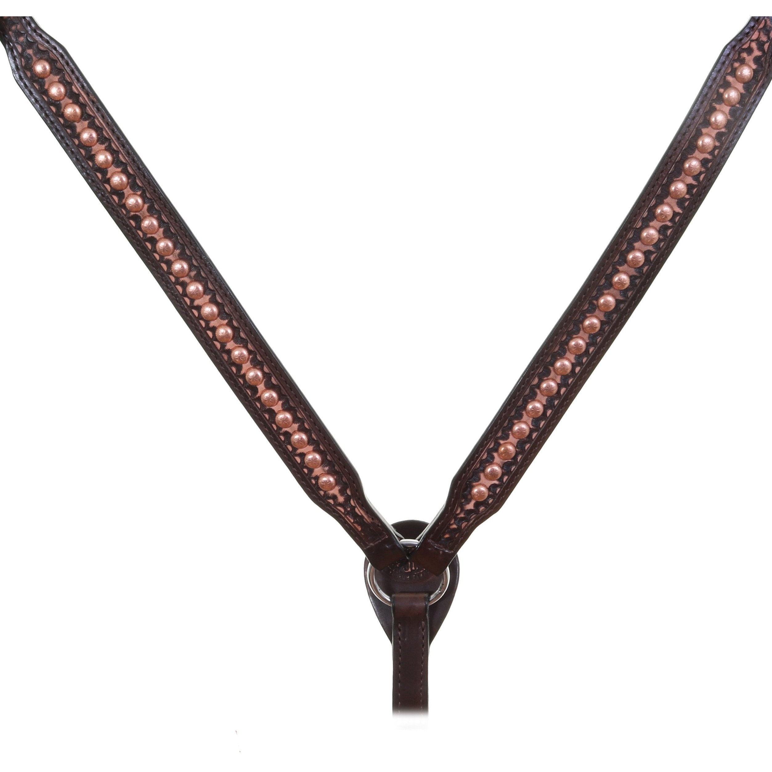 Bc1024 - Brown Vintage Studded Breast Collar Tack