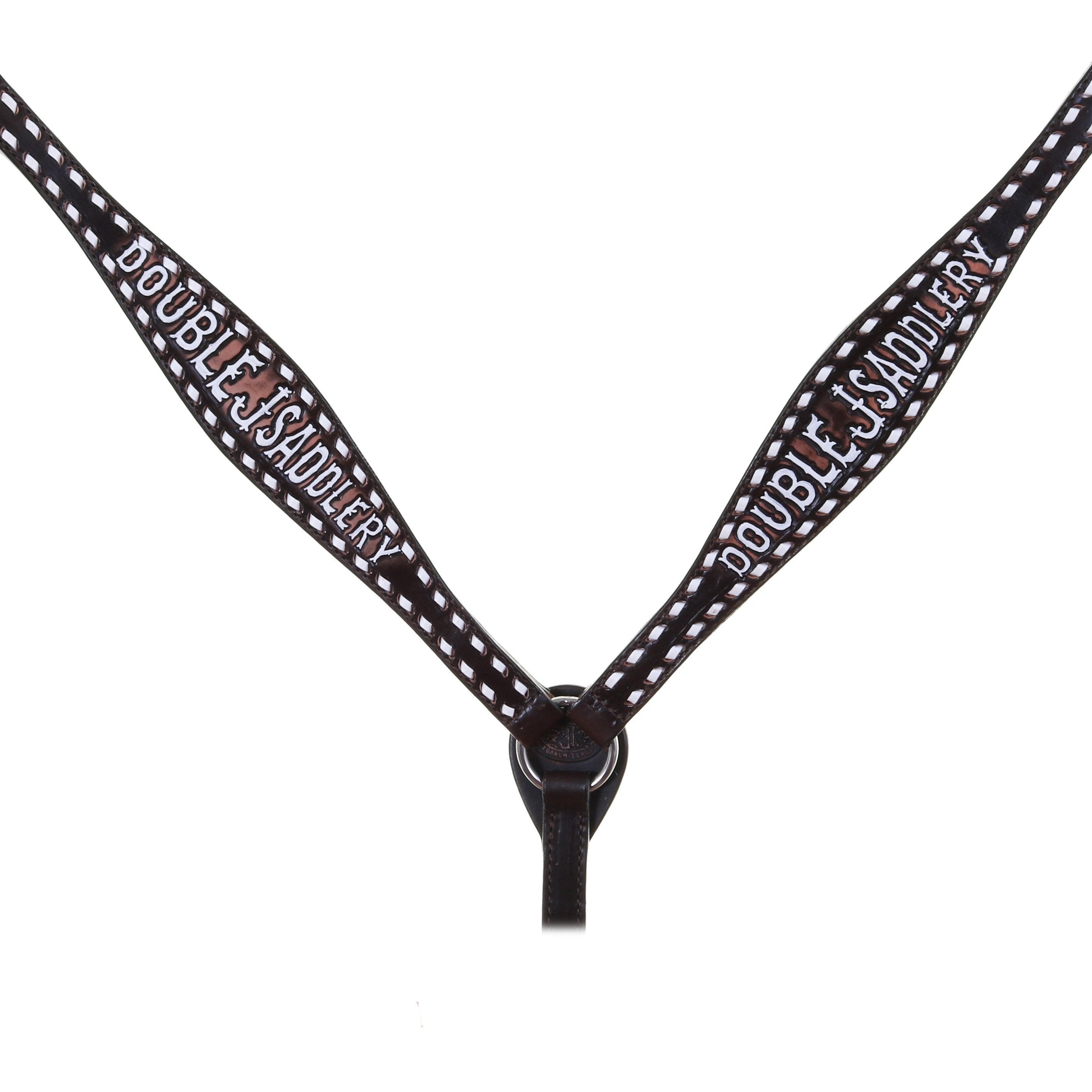 Bc1026A - Brown Vintage Double J Breast Collar Tack