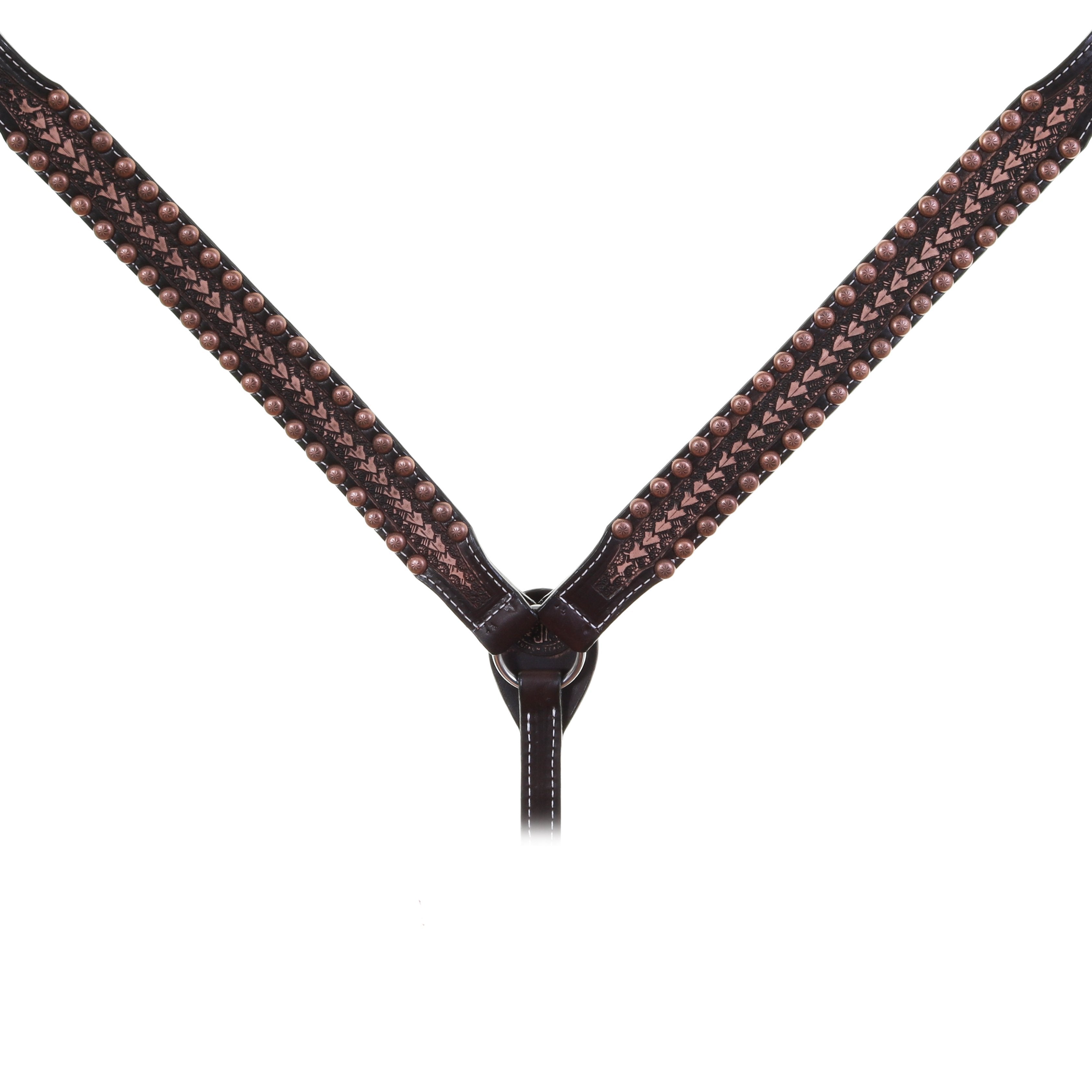 Bc1040 - Brown Vintage Tooled Breast Collar Tack
