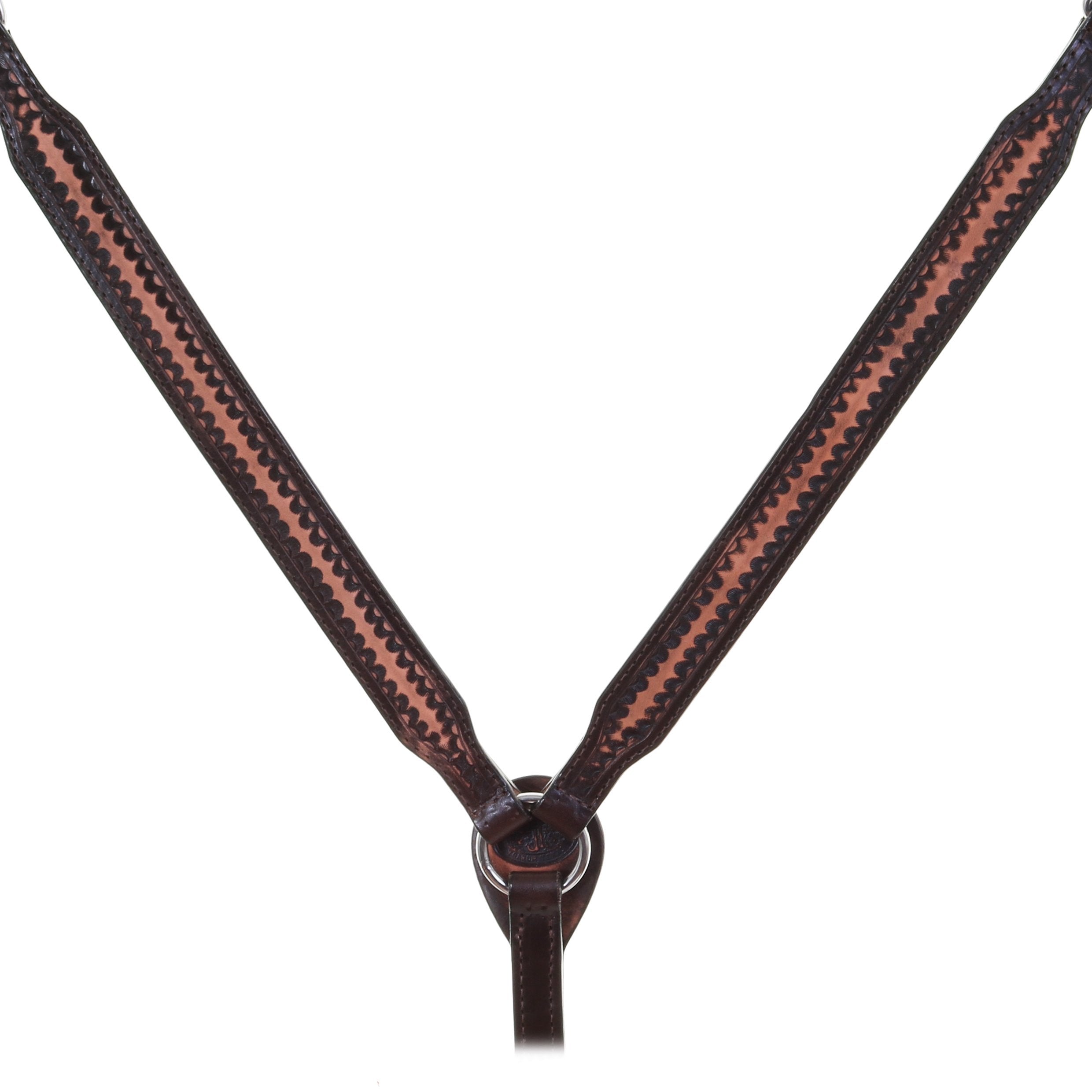 Bc1047 - Brown Vintage Tooled Breast Collar Tack