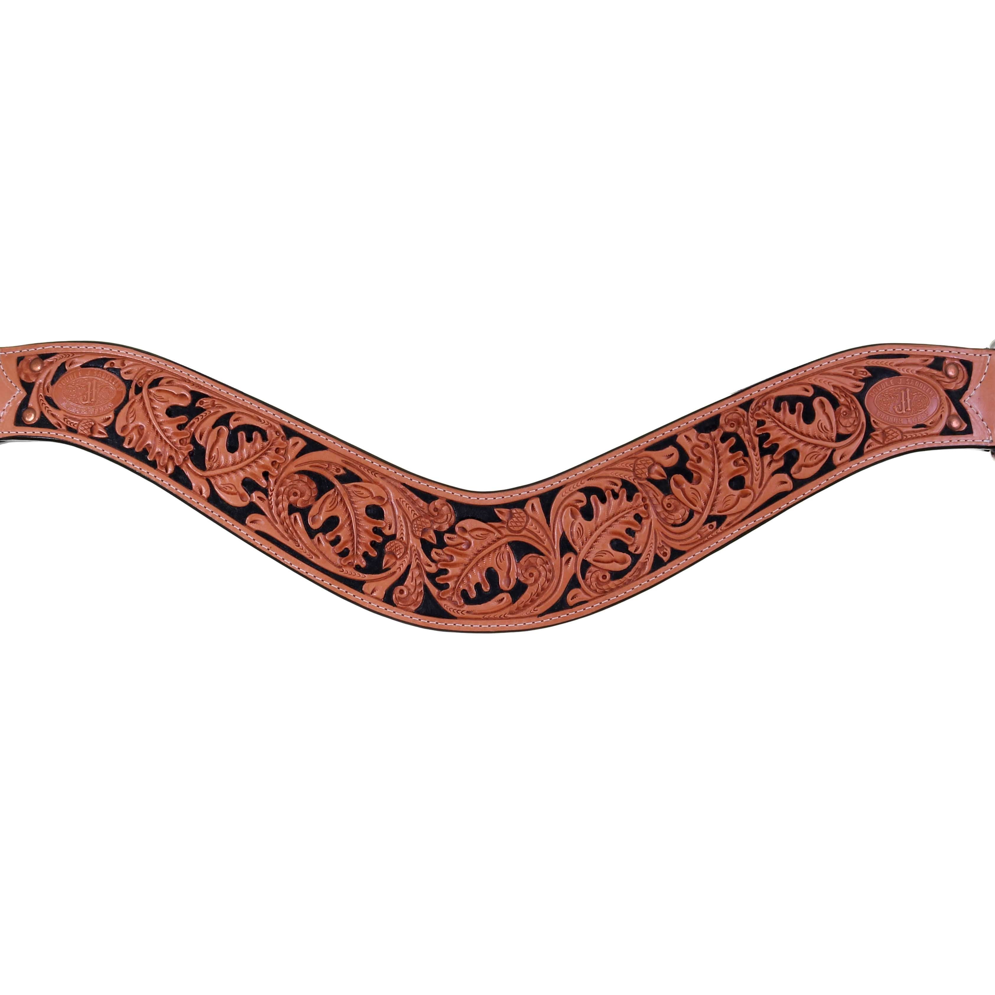 Bc1061 - Acorn Oak Leaf Tooled Breast Collar Tack