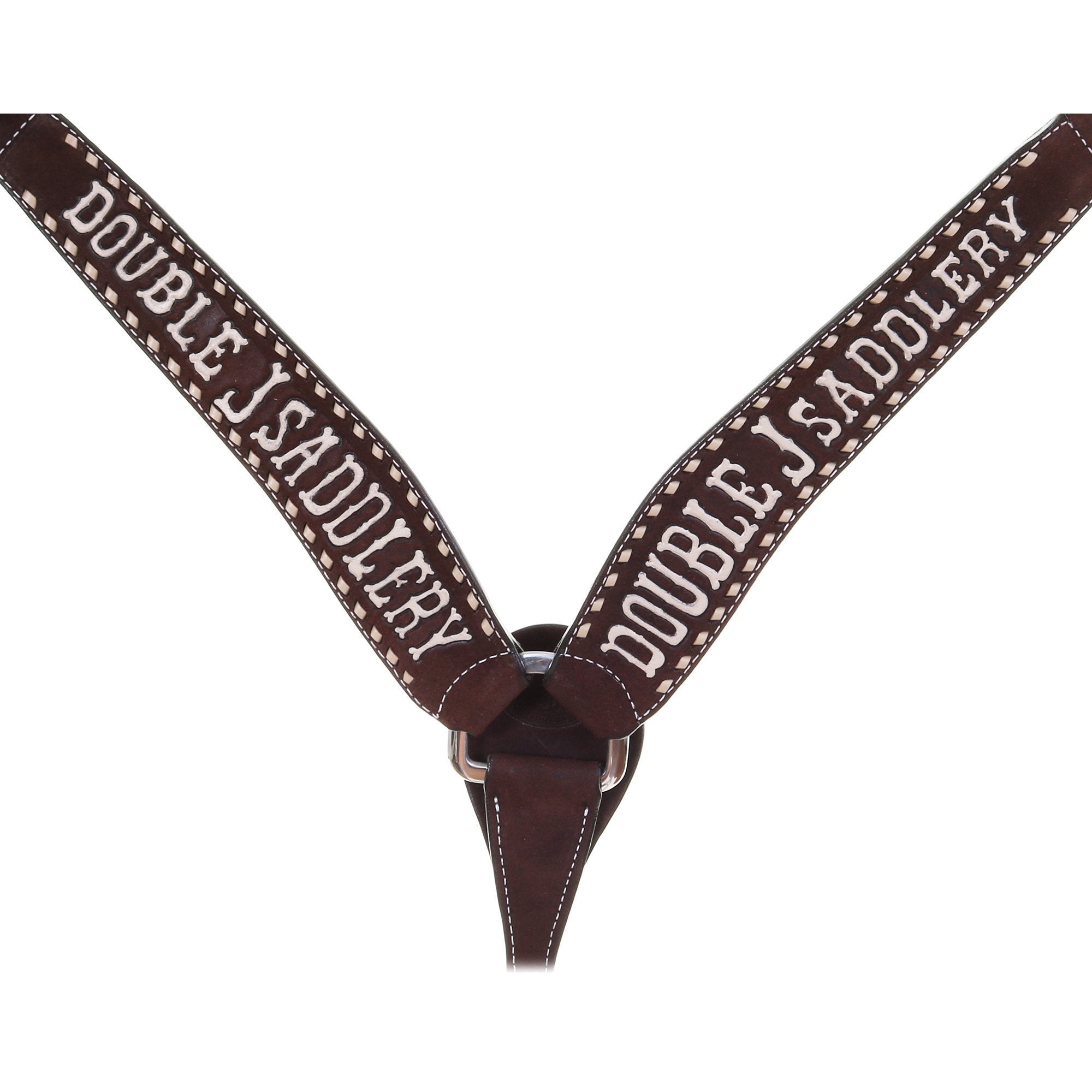 Bc471A - Brown Rough Out Double J Breast Collar Tack