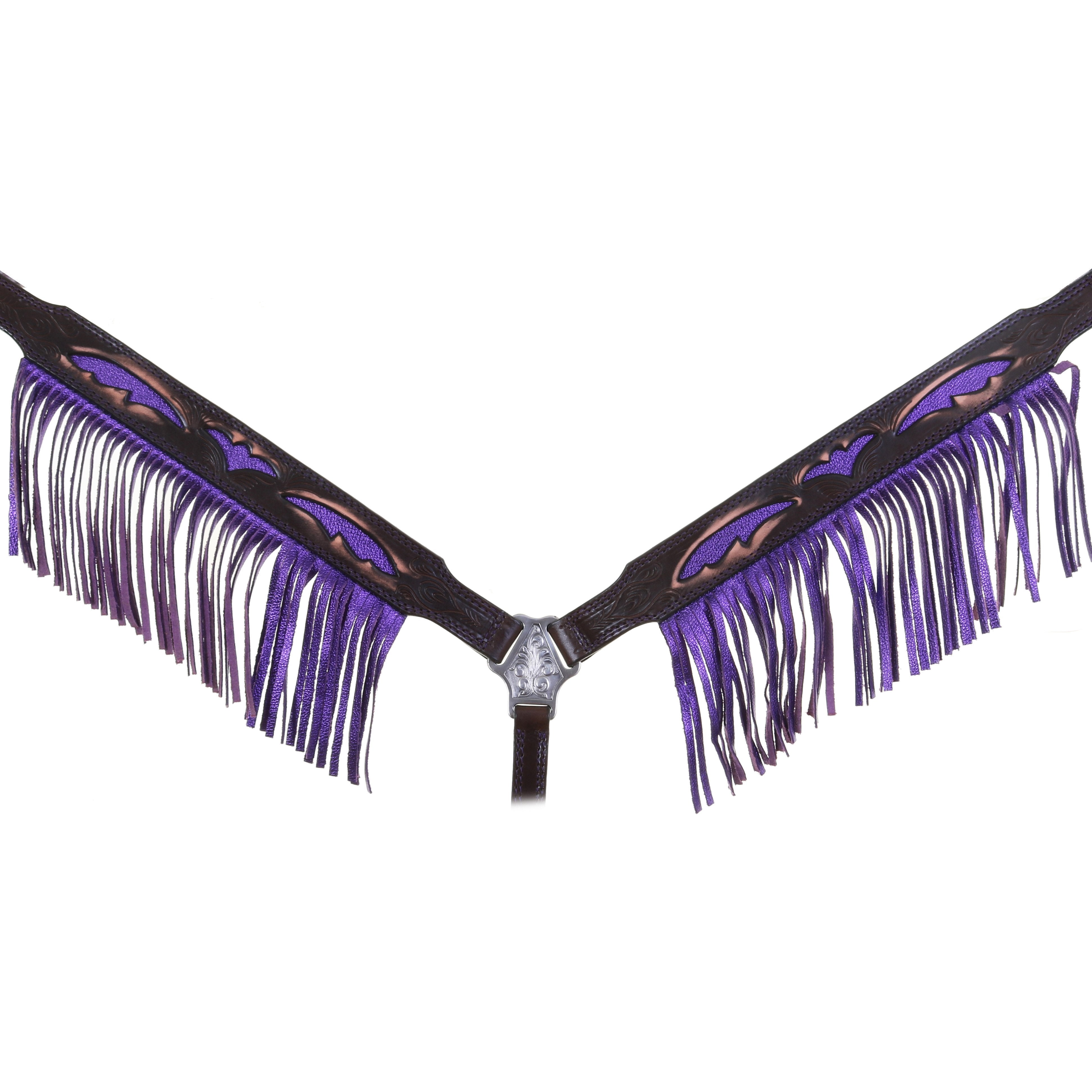 Bc939A - Brown Vintage Purple Fringe Breast Collar Tack