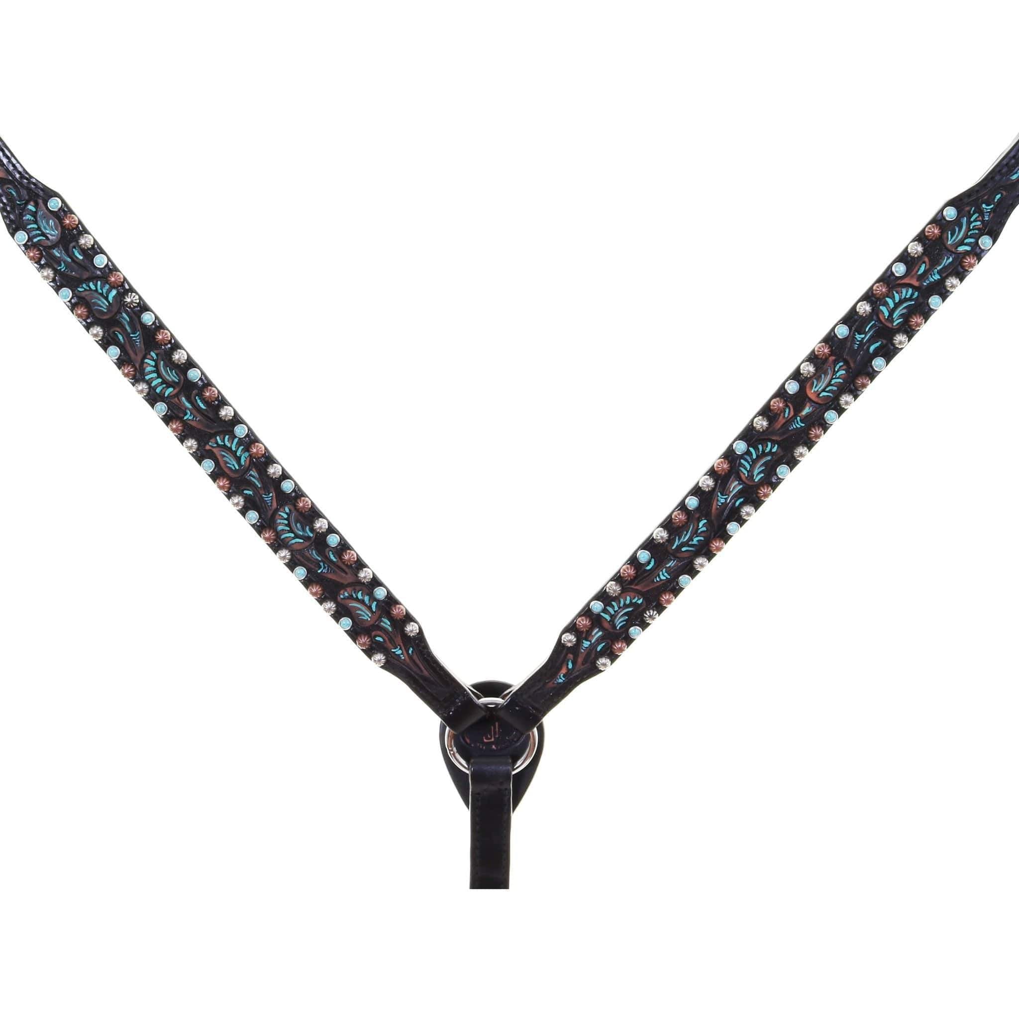 Bc999 - Black Walnut Vintage Tooled Breast Collar Tack