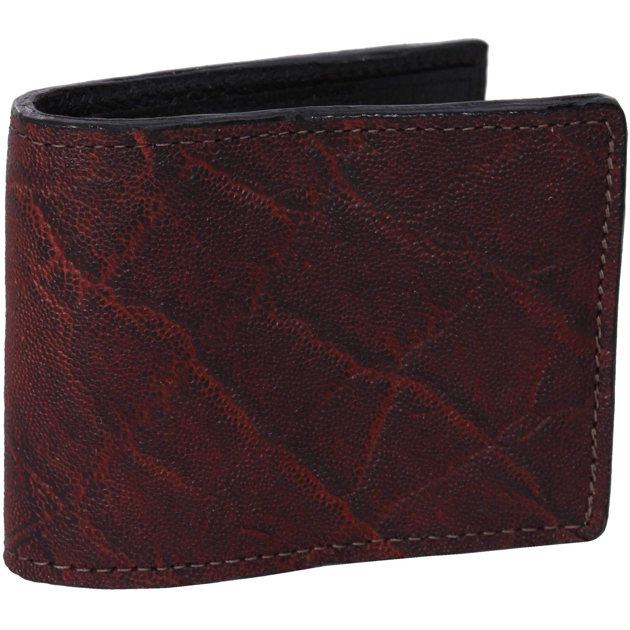 Bf25 - Black Cherry Elephant Print Mens Bifold Wallet Wallet