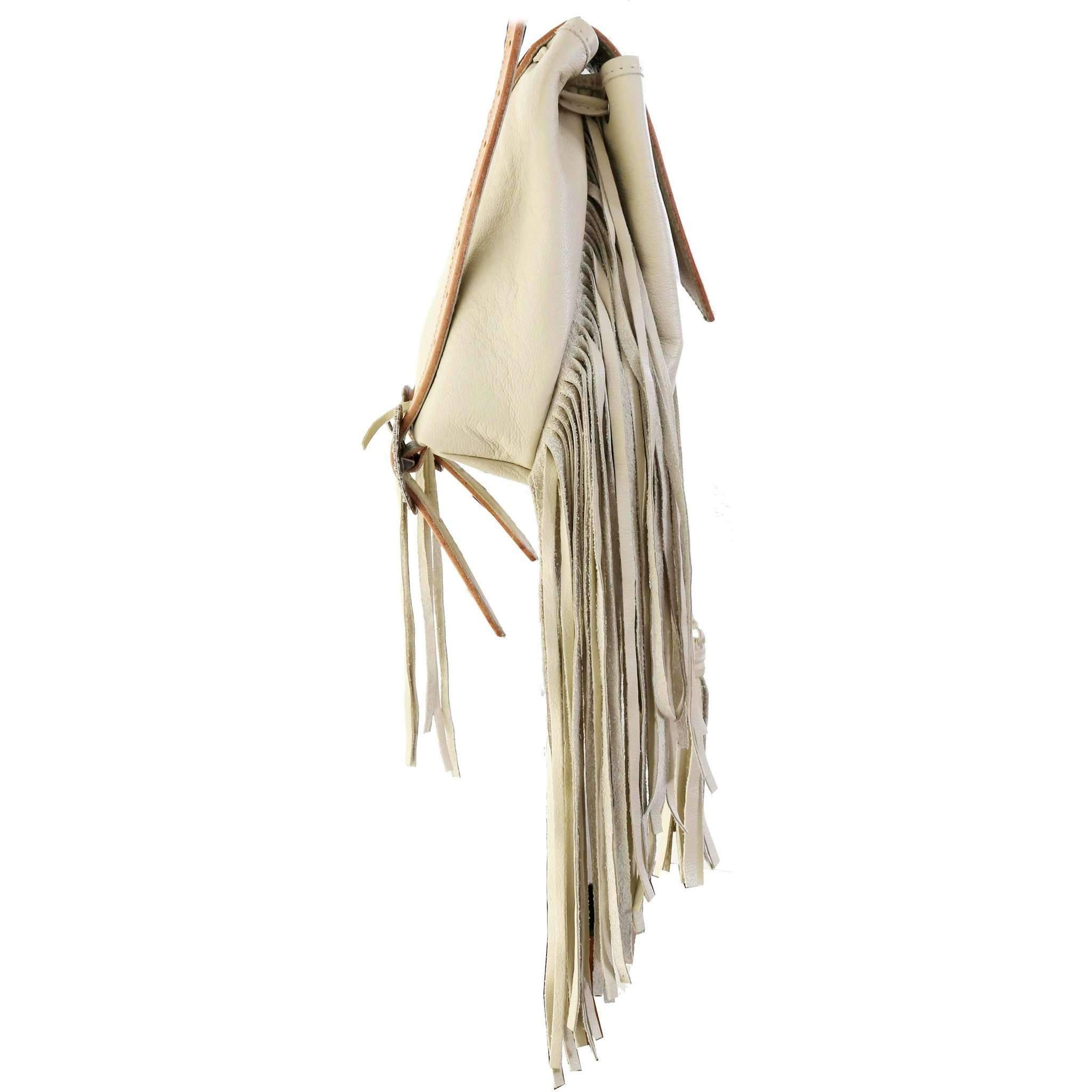 Bp08 - Egg Shell Daisy Tooled Backpack Handbag