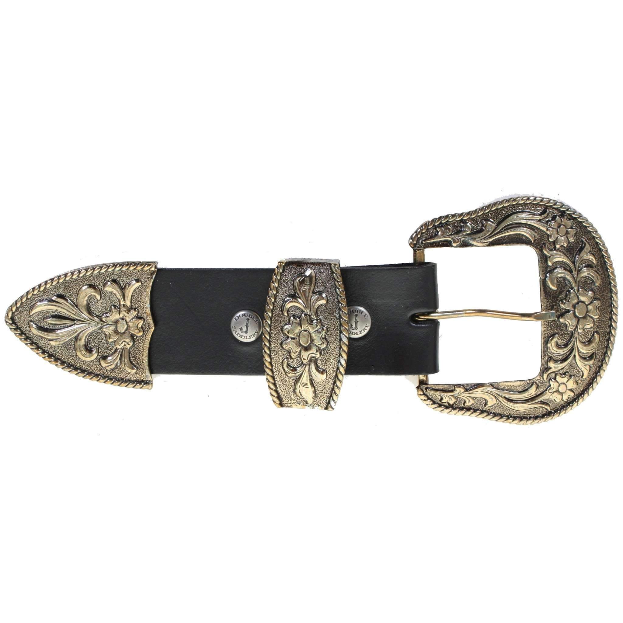 Bs200-1 - Antique Brass Floral Buckle Set Design Option