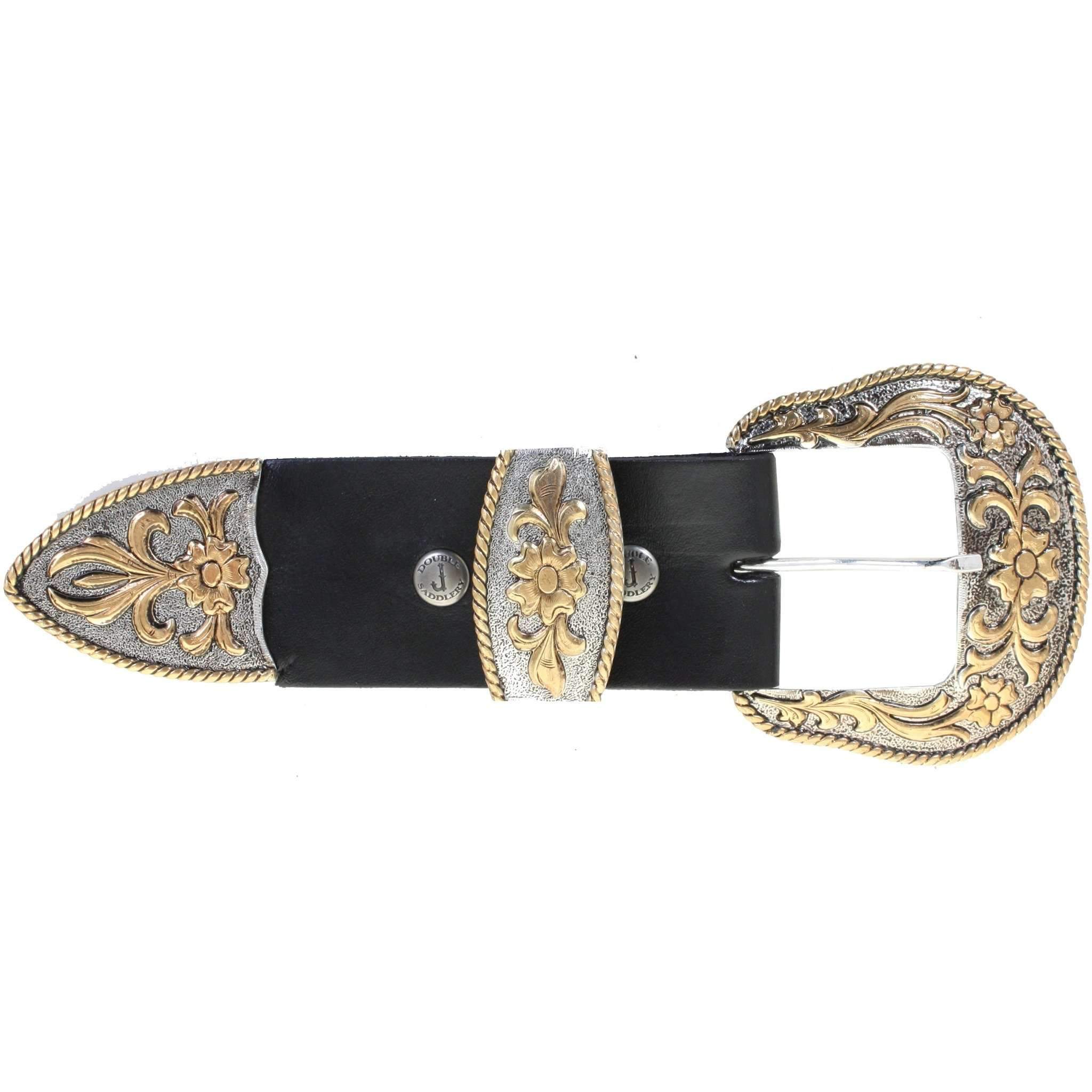 Bs200-3 Antique Silver And Brass Floral Buckle Set Design Option