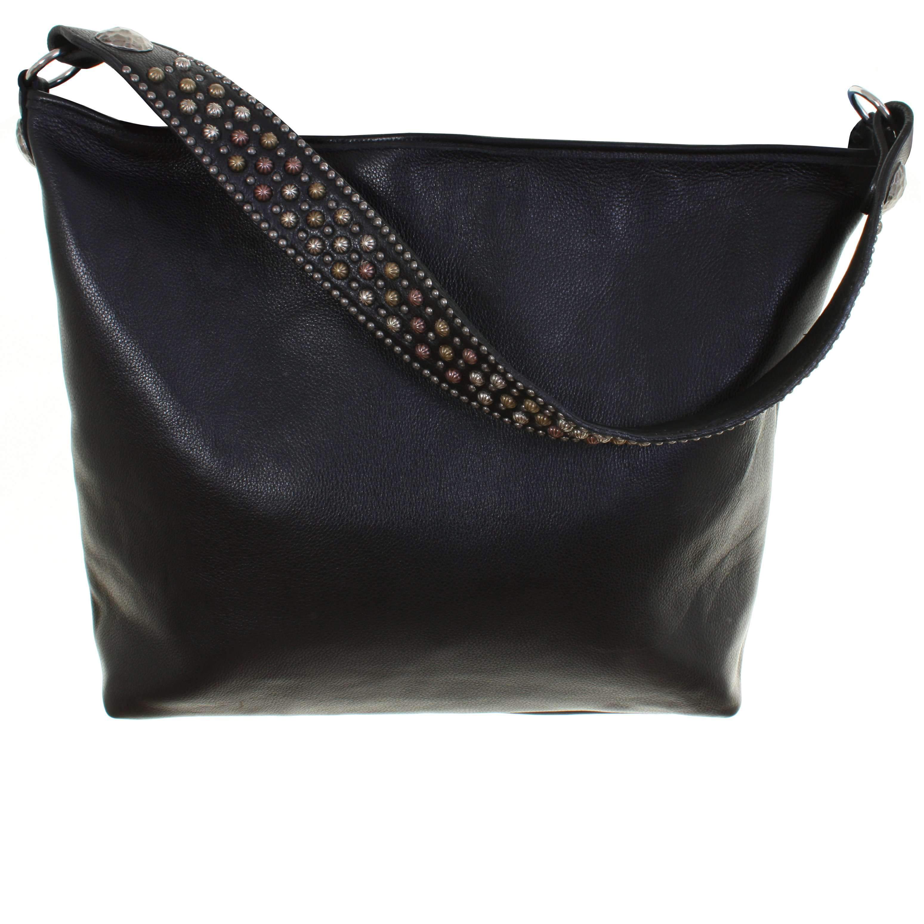 Bt138 - Black Chap Big Tote Handbag