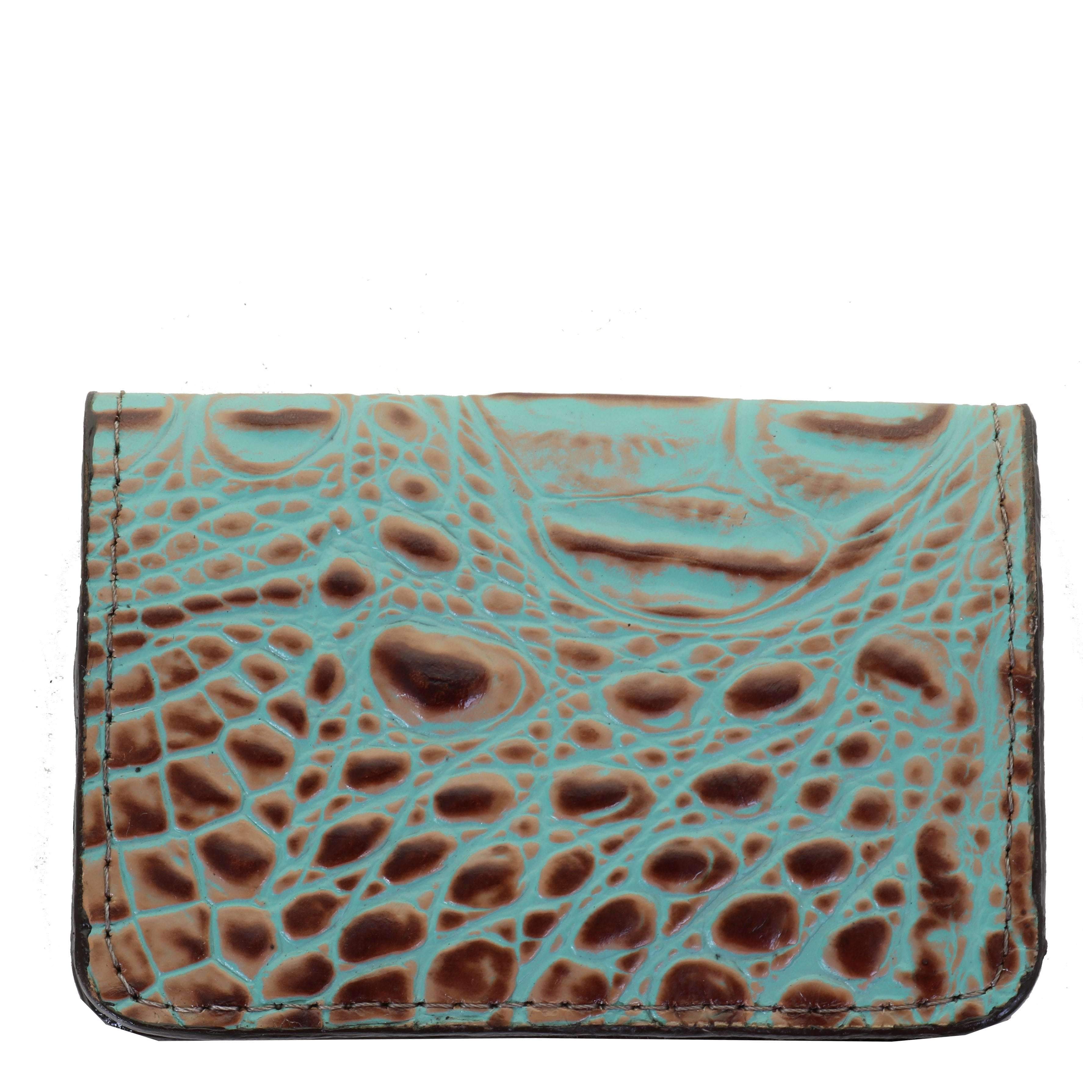 Bus84 - Vintage Mint Gator Print Business Card Holder Accessories