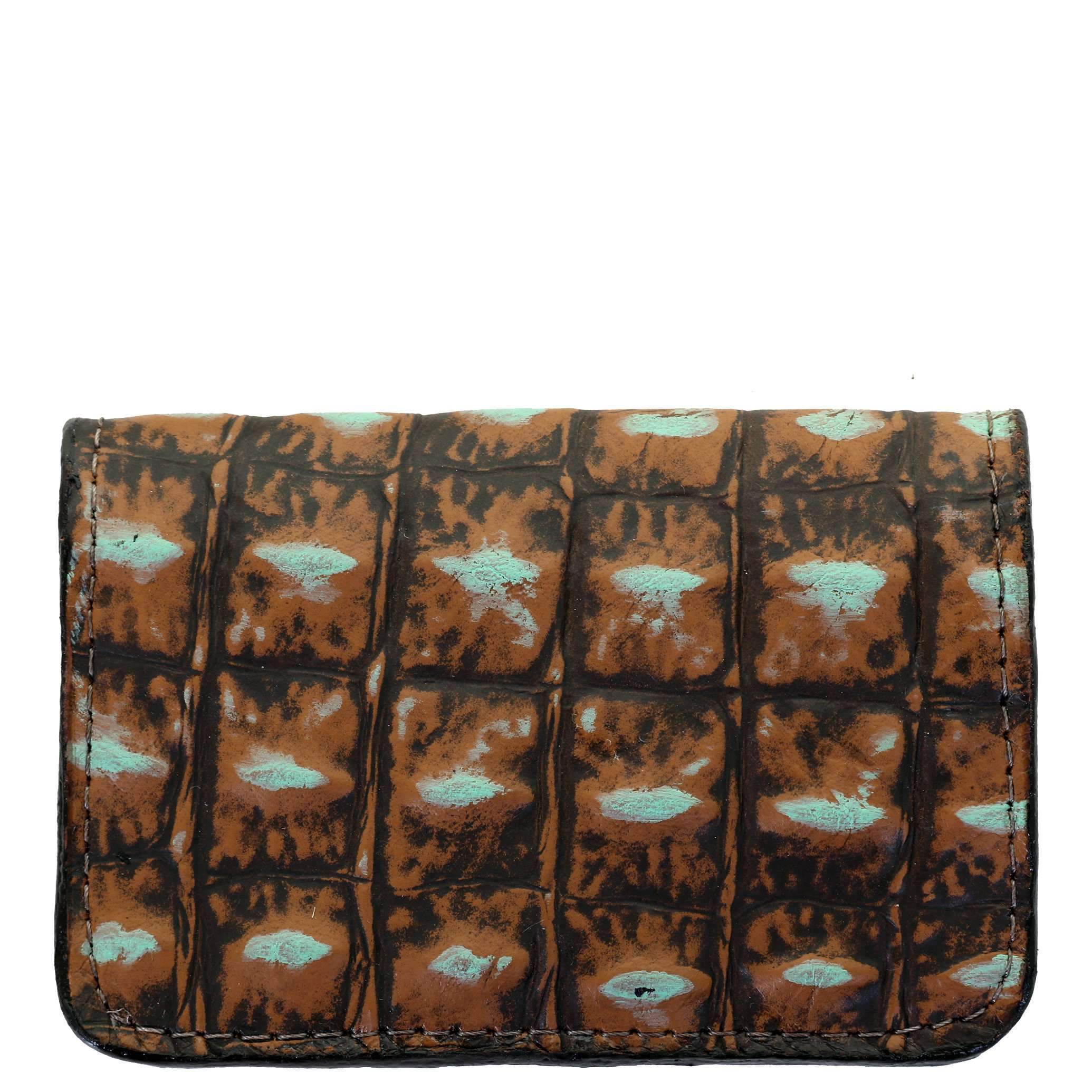 Bus85 - Rustic Patiina Croco Print Business Card Holder Accessories