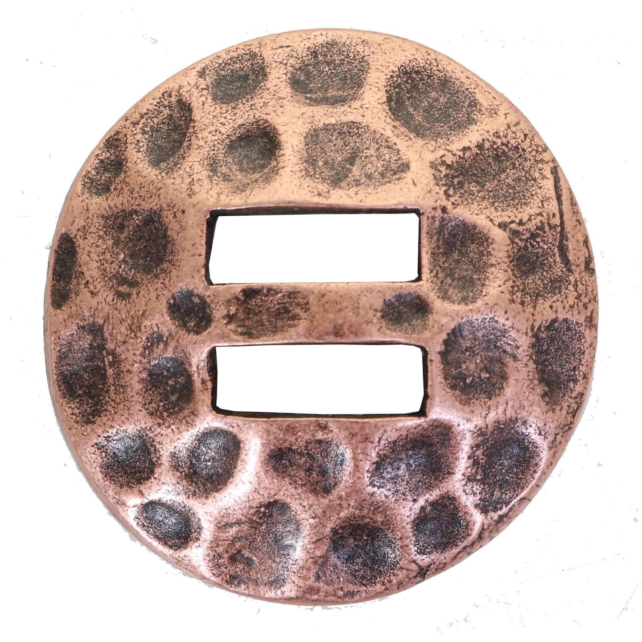 C1493-S - Slotted Antique Copper Hammered Concho Concho