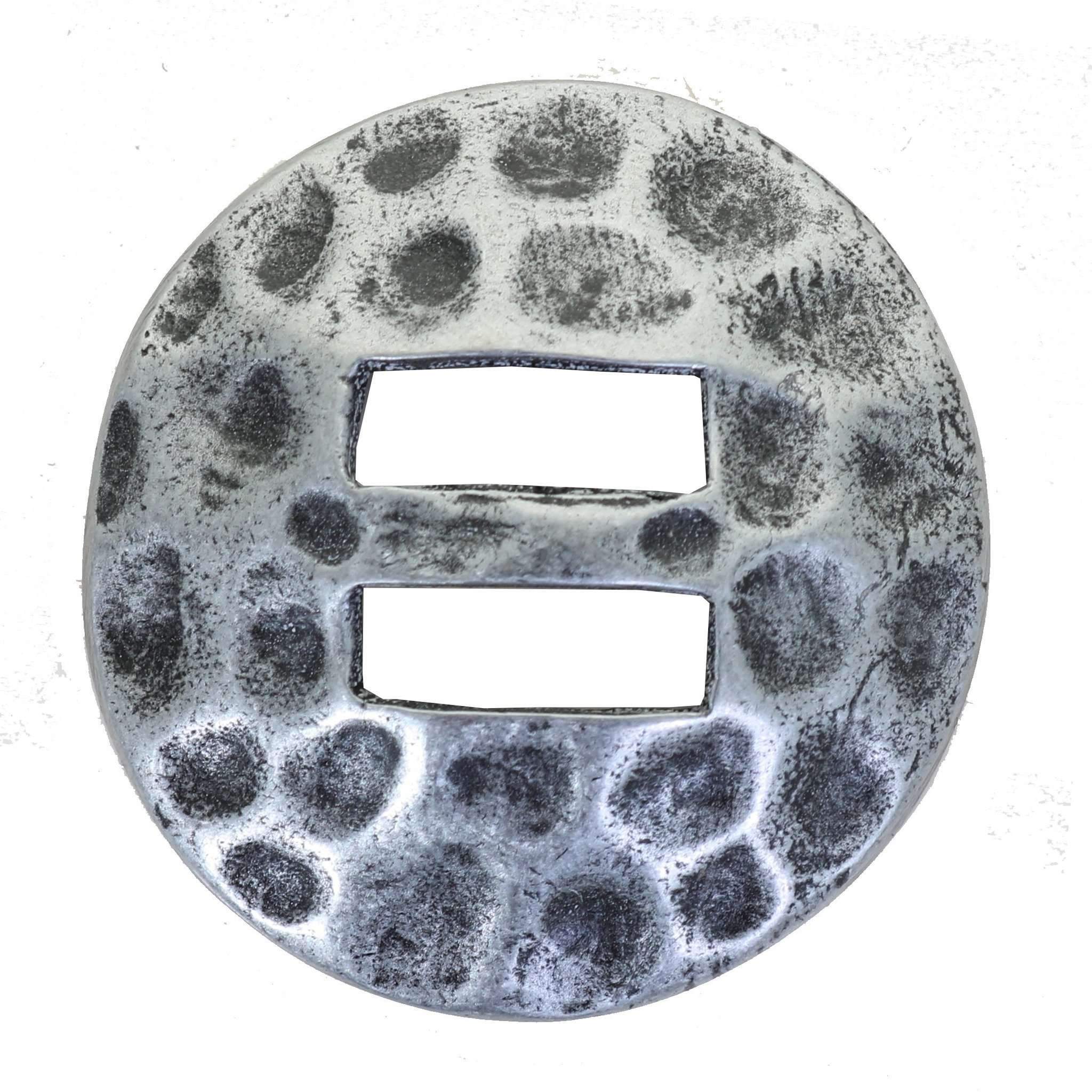 C1494-S - Slotted Antique Silver Hammered Concho Concho