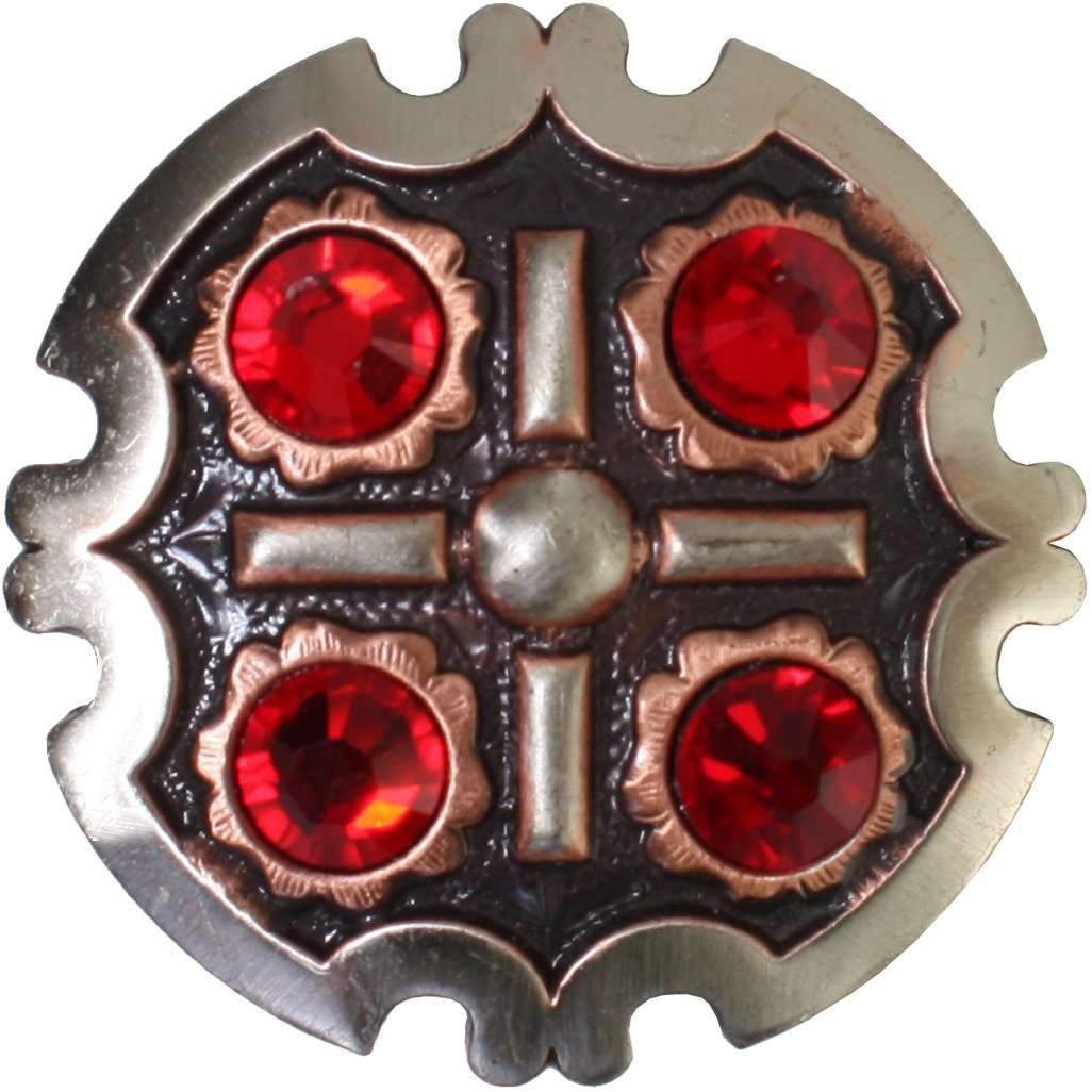 C1534 - Antique Silver And Copper Fan Concho Concho