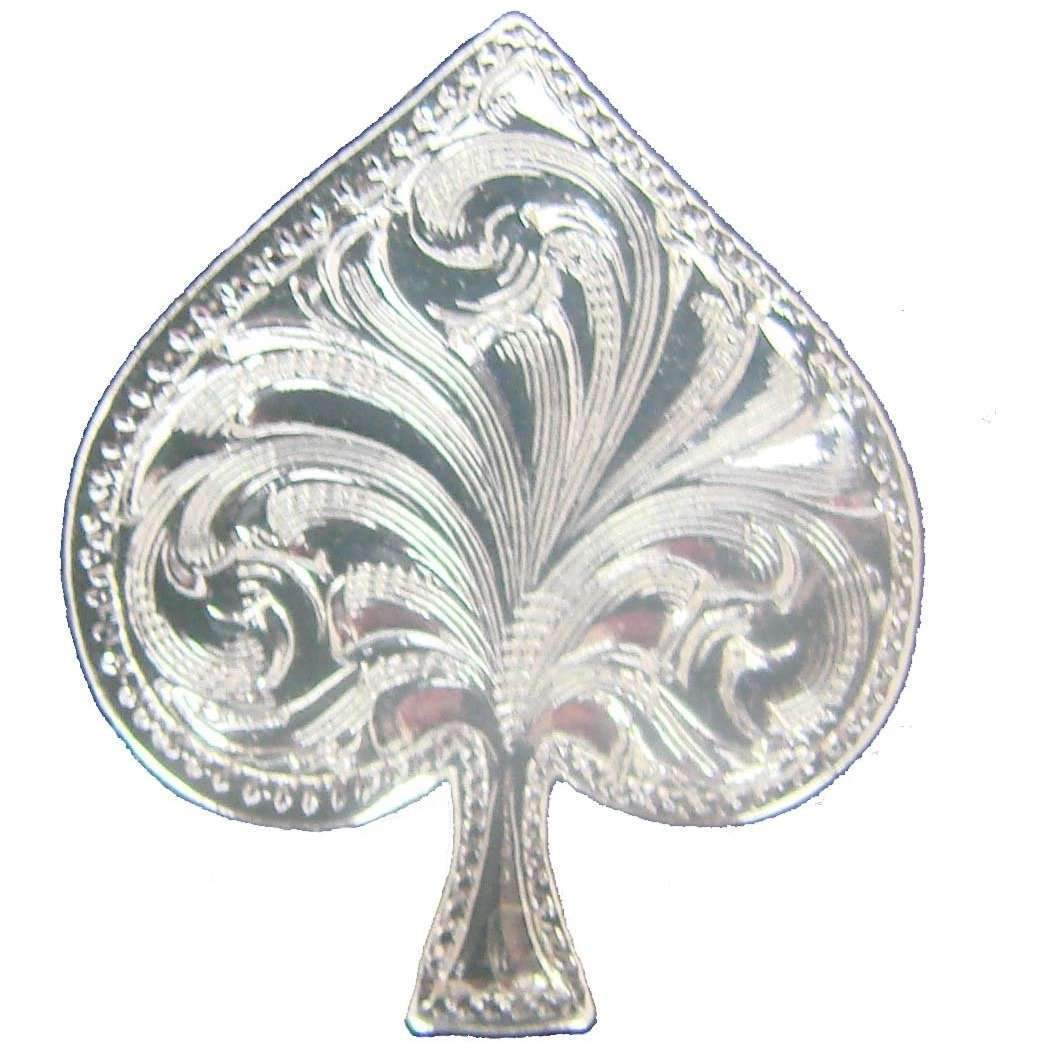 C300 - Silver Spade Suit Of Cards Concho Concho