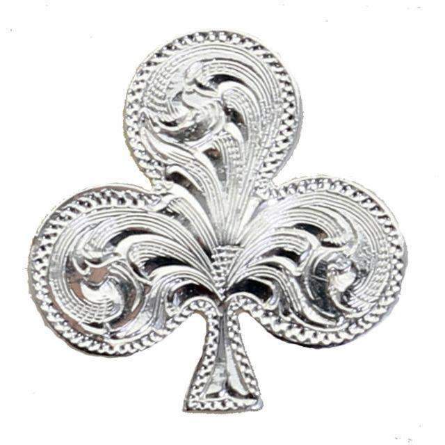 C303 - Silver Club Suit Of Cards Concho Concho