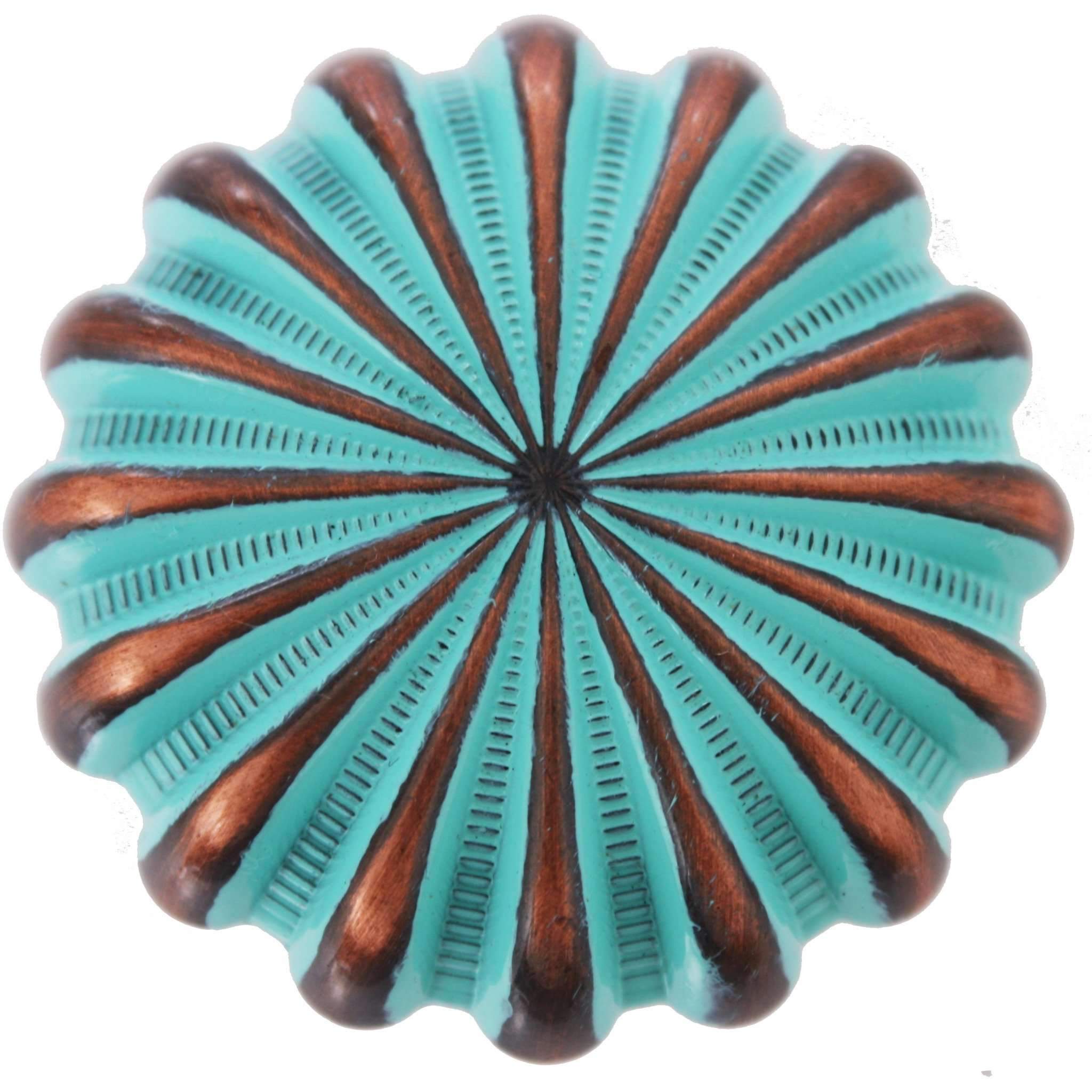 C990-Acp - Turquoise Patina Parachute Concho Concho