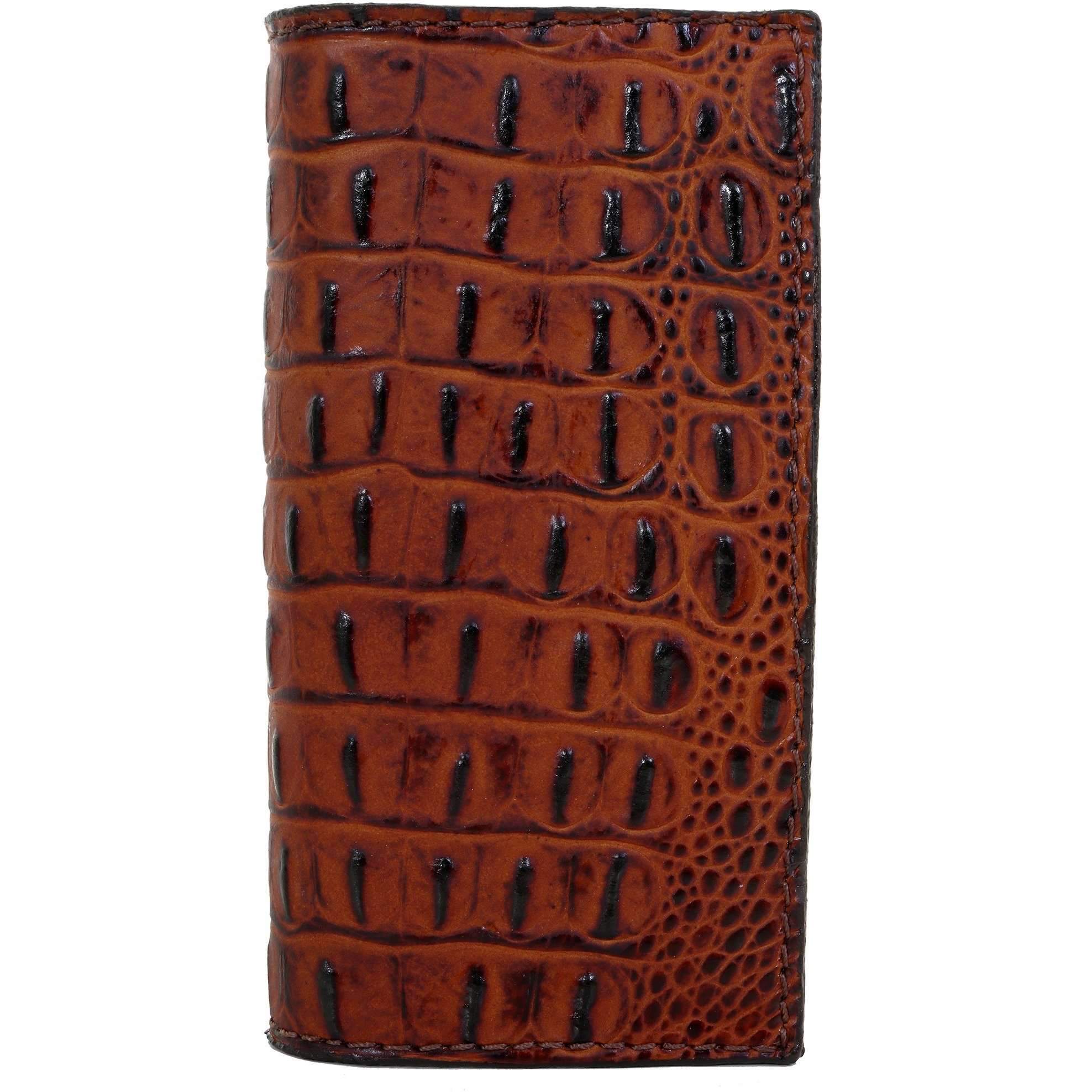 Cb42 - Autumn Crocodile Print Checkbook Wallet Wallet