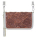 CO186 - Natural Leather Daisy Tooled Clutch Organizer
