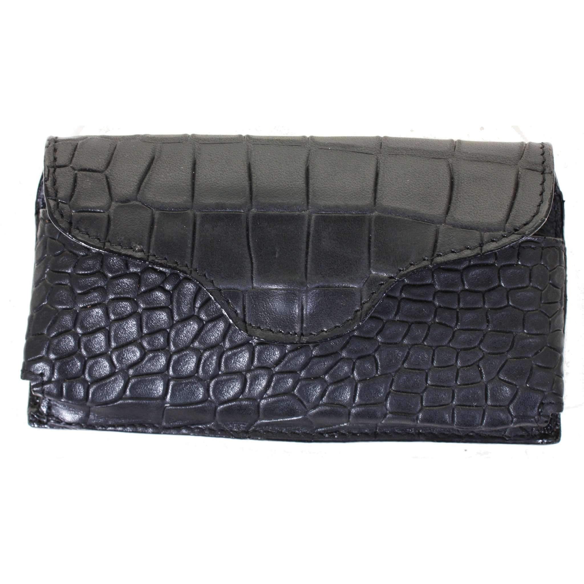 Cpc67 - Black Diamond Back Crocodile Cell Phone Holder Accessories