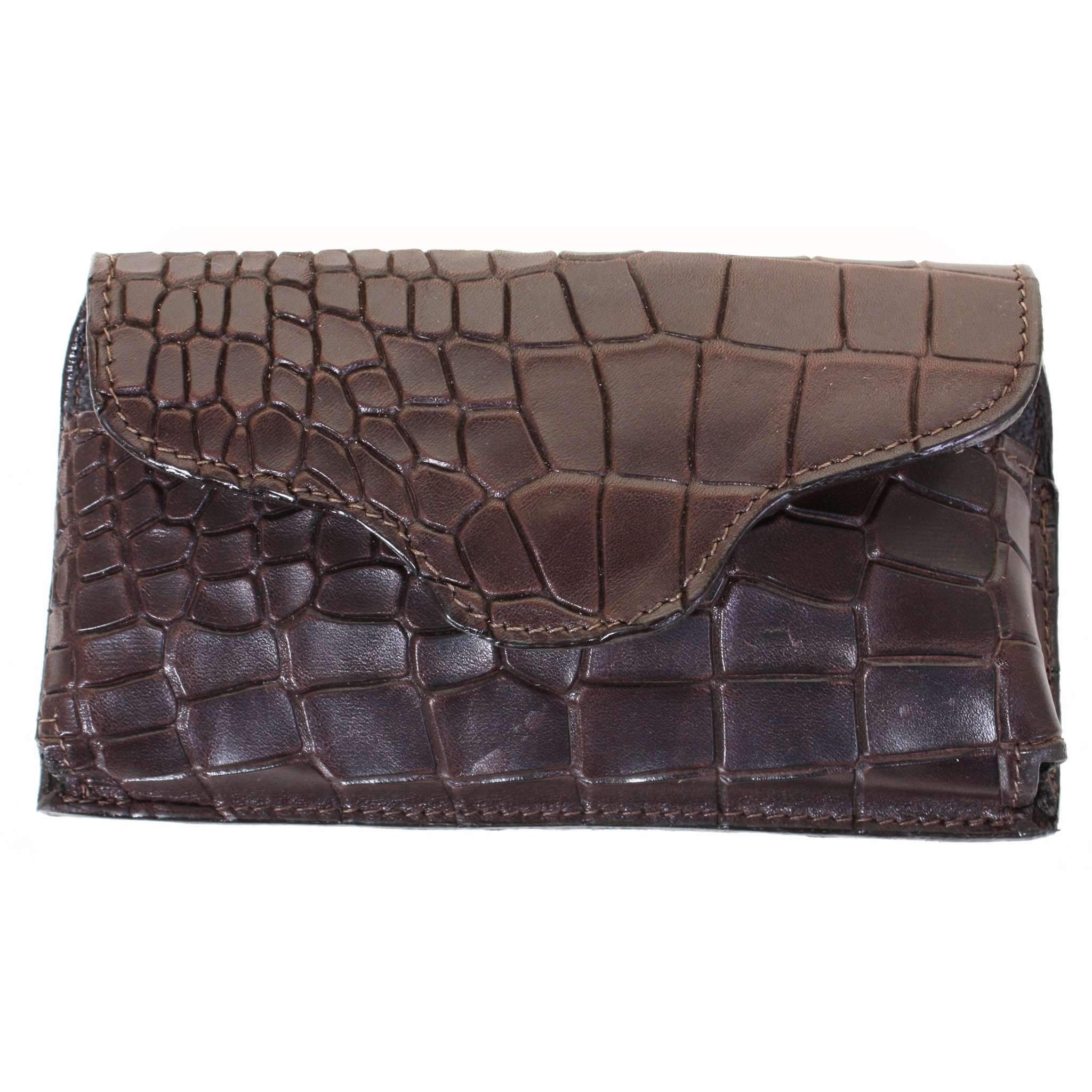Cpc68 - Brown Diamond Back Crocodile Cell Phone Holder Accessories