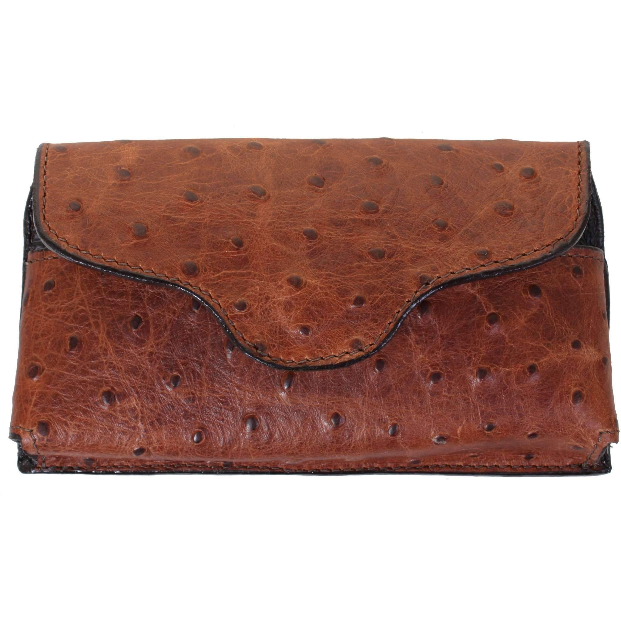 Cpc69 - Vintage Cognac Ostrich Cell Phone Holder Accessories