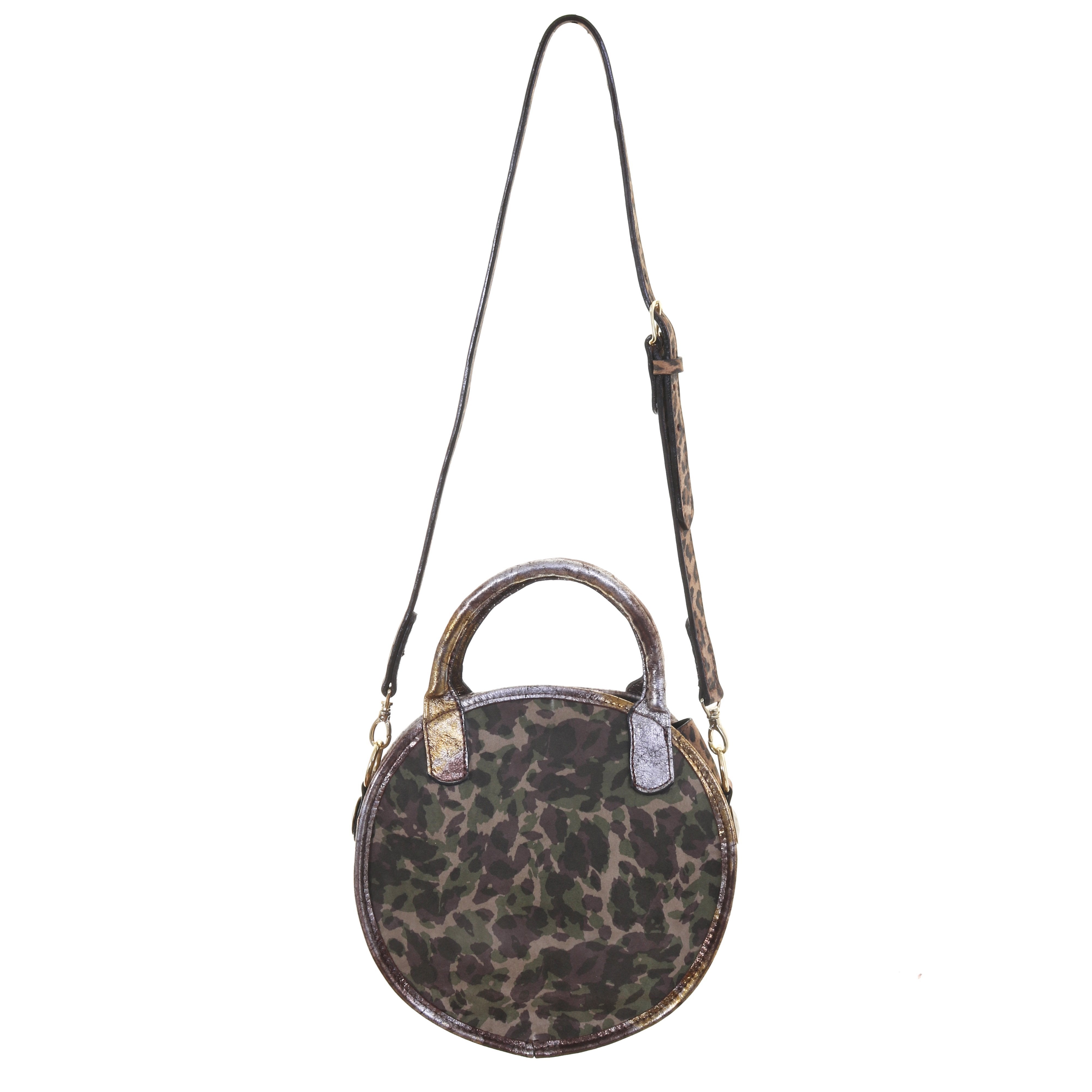Crtl03 - Camo Large Circle Tote Handbag