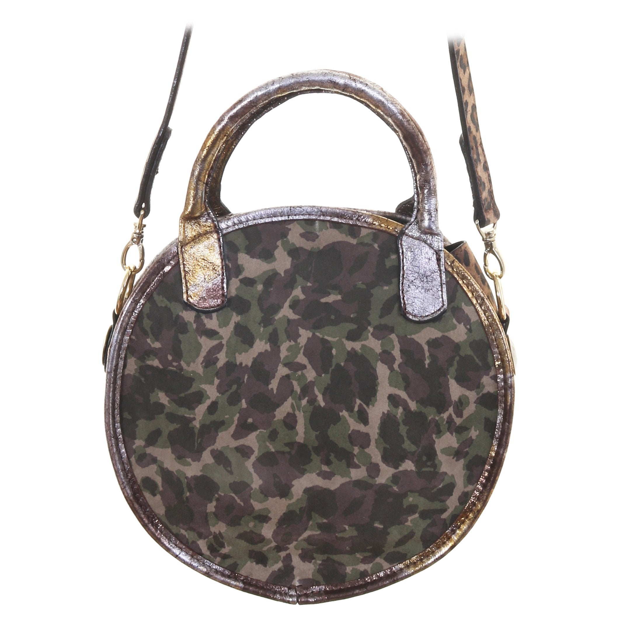 Crtl03 - Camo Large Circle Tote Handbag