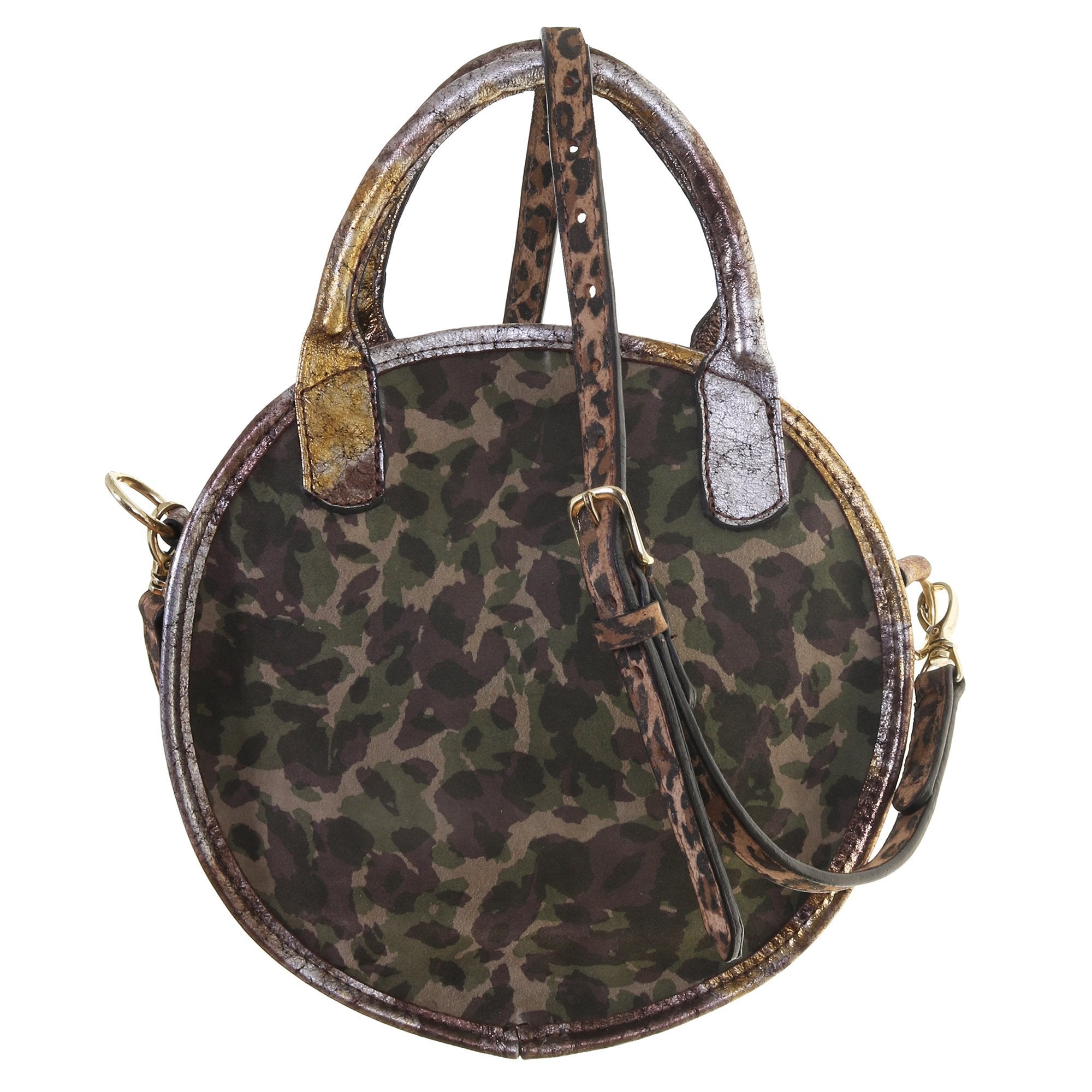 Crtl03 - Camo Large Circle Tote Handbag