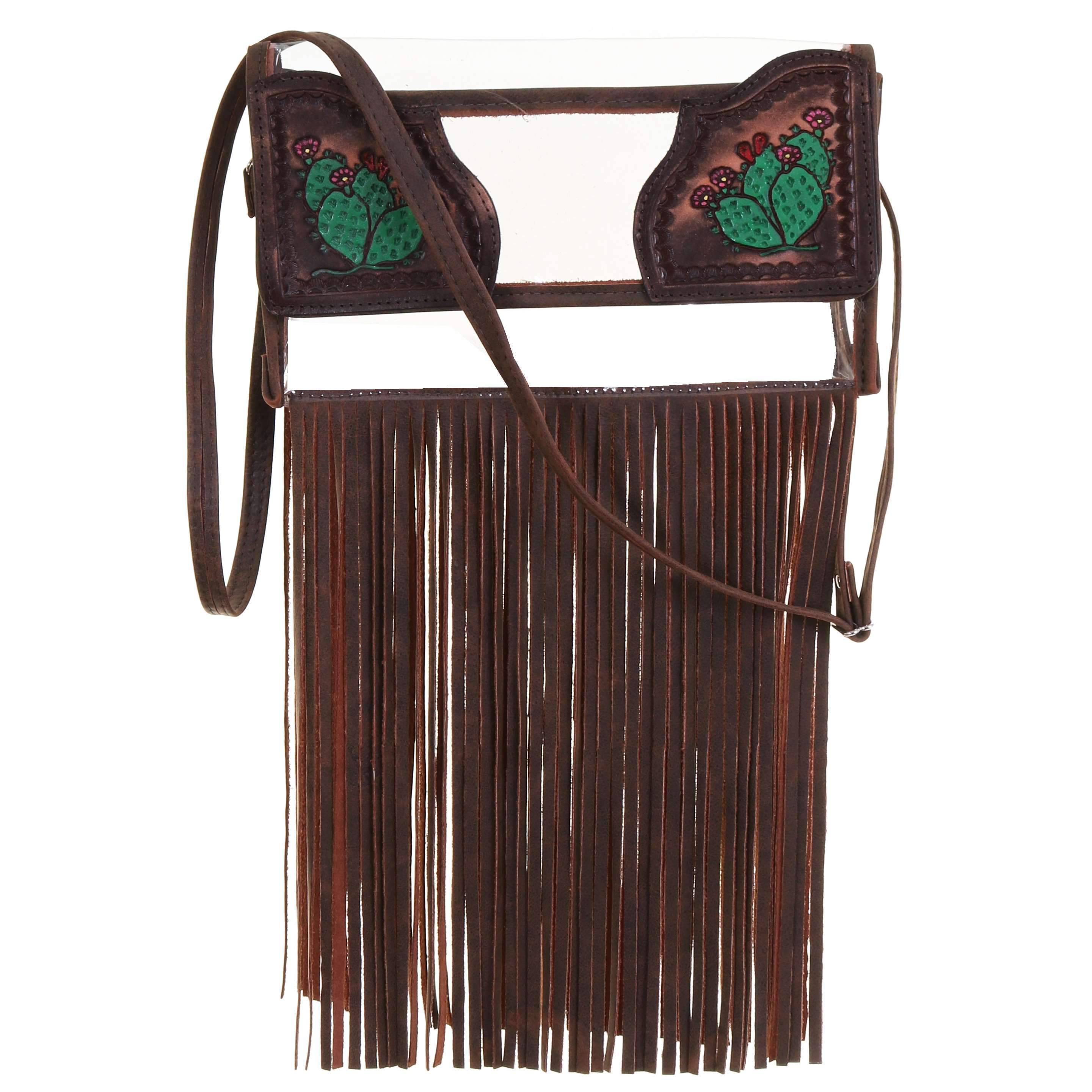 Csp01 - Prickly Pear Clear Stadium Purse Handbag