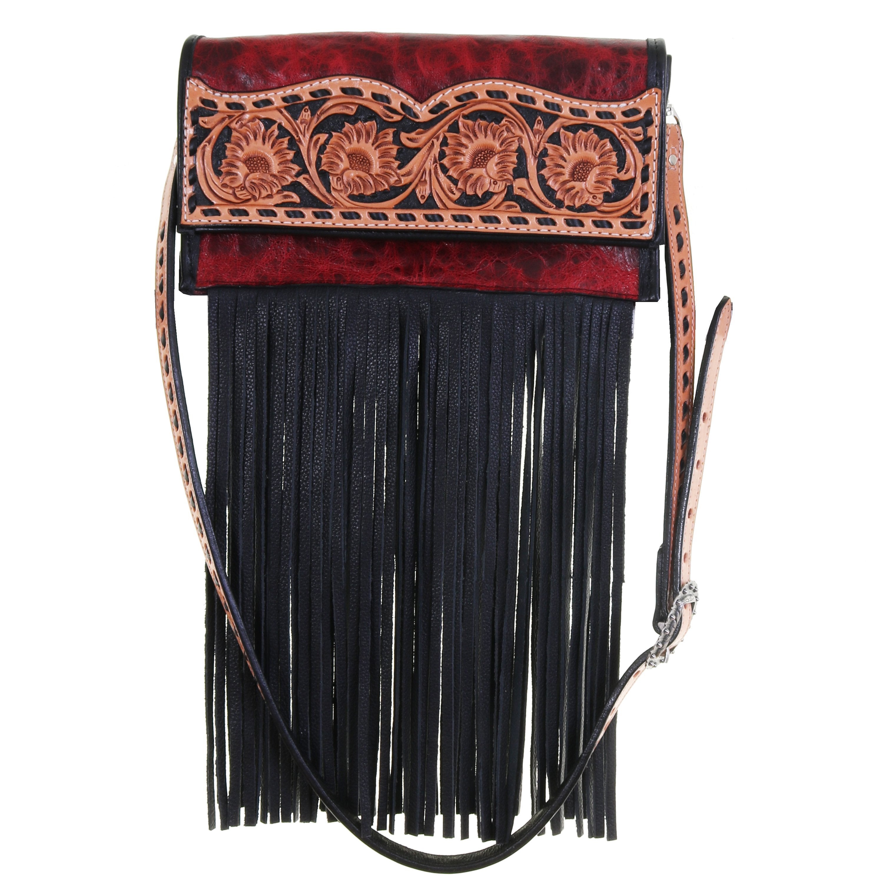 Csp08 -Sunflower Tooled Clutch Stadium Purse Handbag