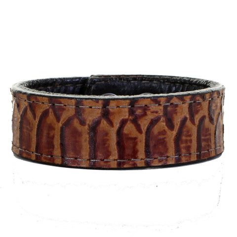 Cuf102 - 1 Anaconda Saddle Leather Cuff Jewelry