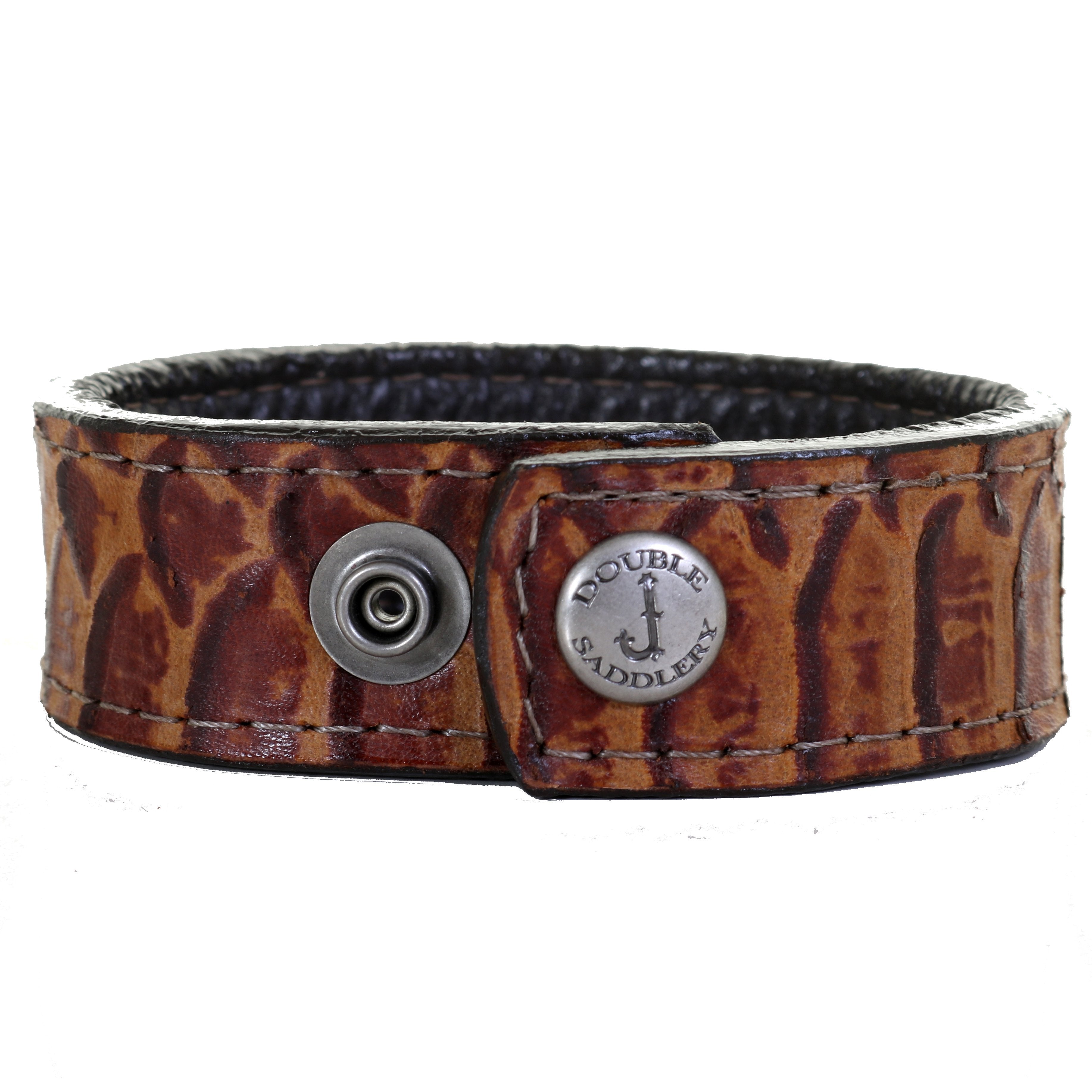 Cuf102 - 1 Anaconda Saddle Leather Cuff Jewelry