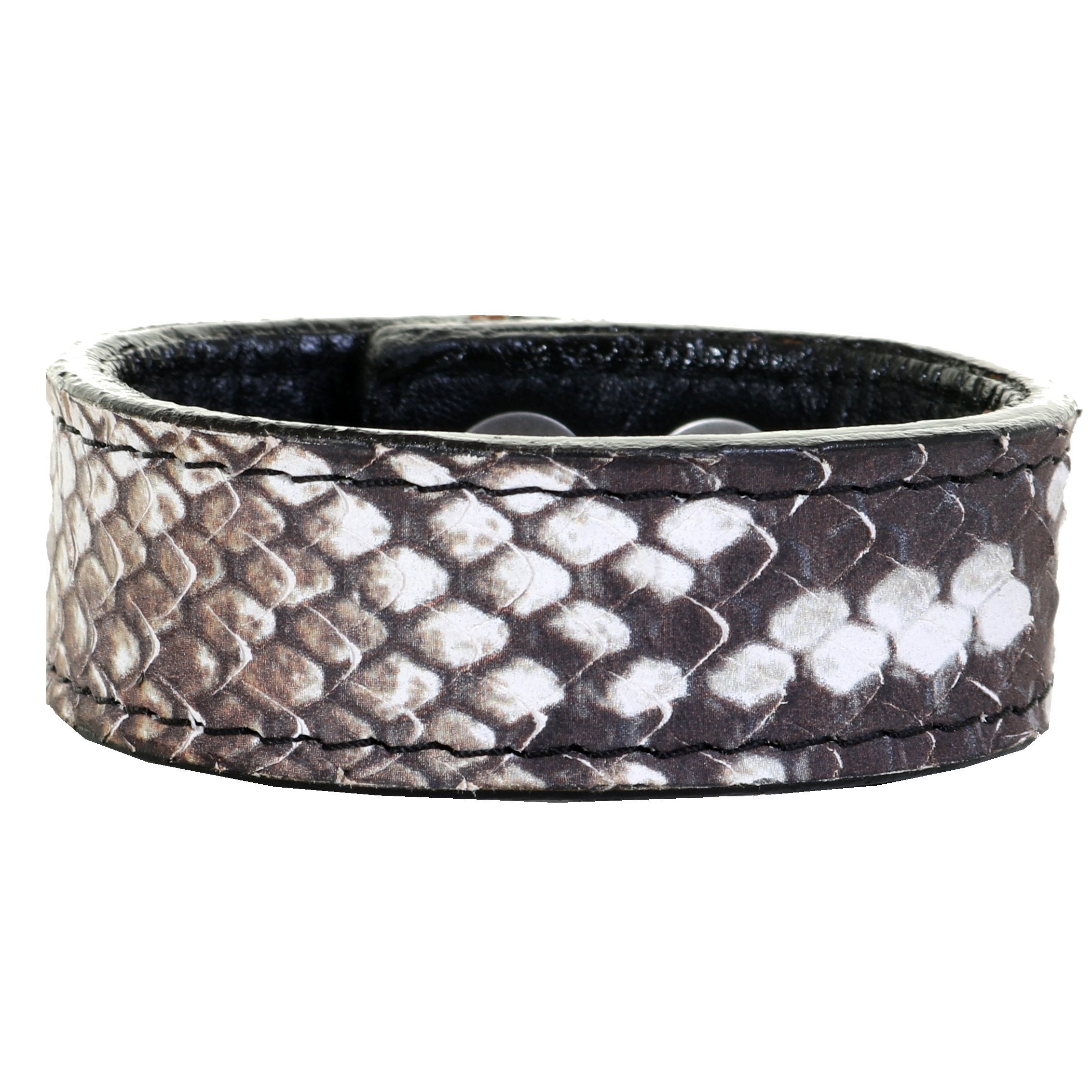 Cuf103 - 1 Cobra Snake Print Leather Cuff Jewelry