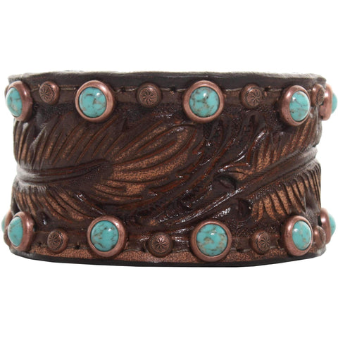 Cuf11/201 - 1 1/2 Brown Vintage Tooled Cuff Jewelry