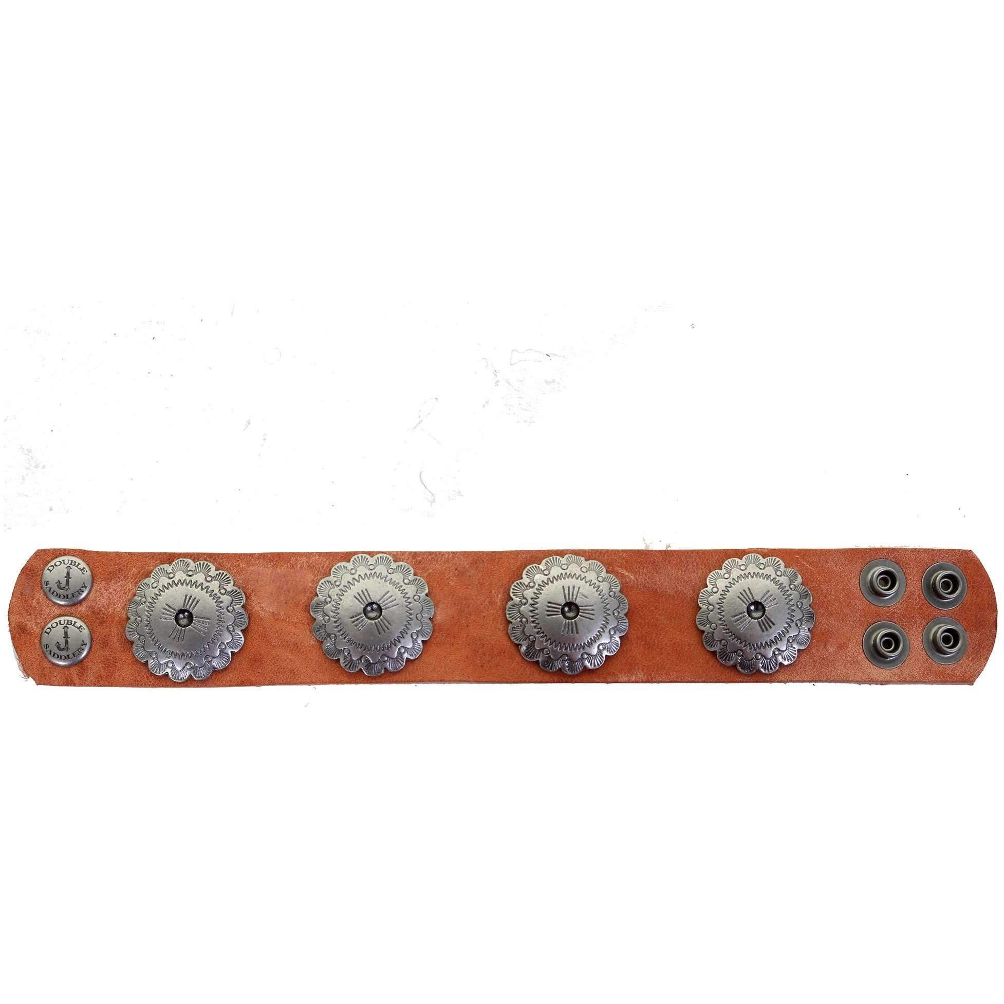 Cuf11/401 - 1 1/4 Harness Leather Concho Cuff Jewelry