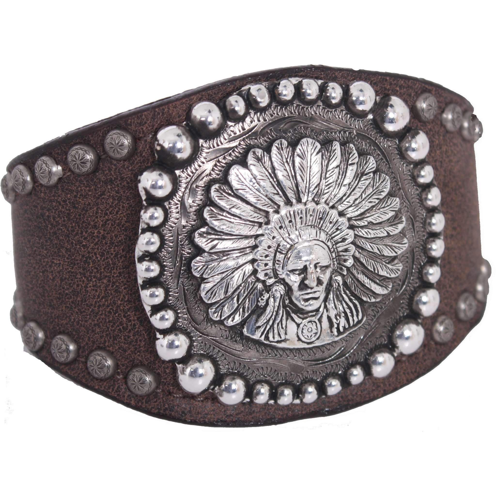 Cuf225 - 2 Tapered Brown Bomber Chief Cuff Jewelry