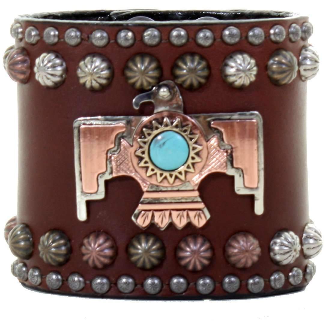 Cuf336 - 3 Gold Rush Brown Thunderbird Cuff Jewelry
