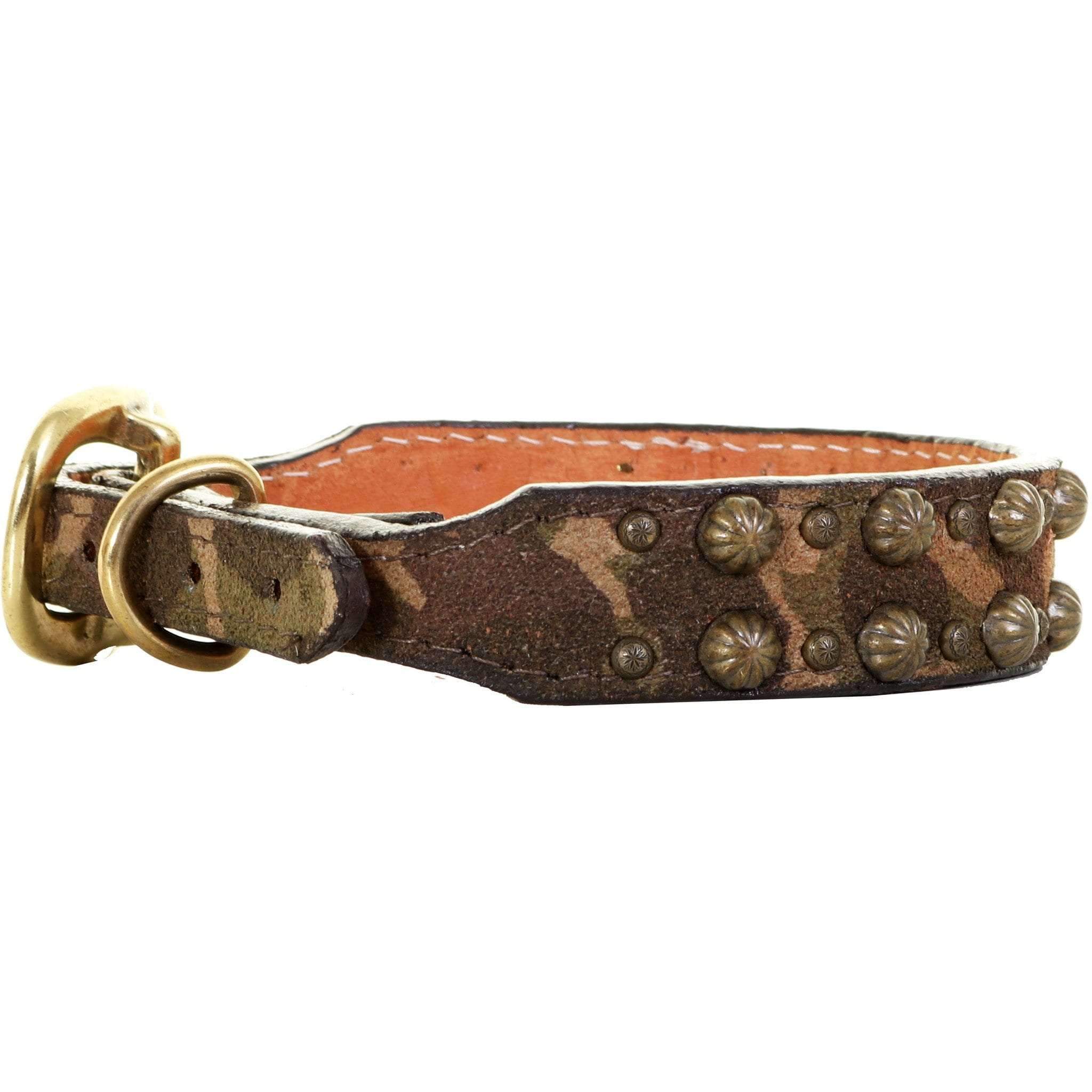 Dc40 - Camo Khaki Leather Dog Collar Accessories