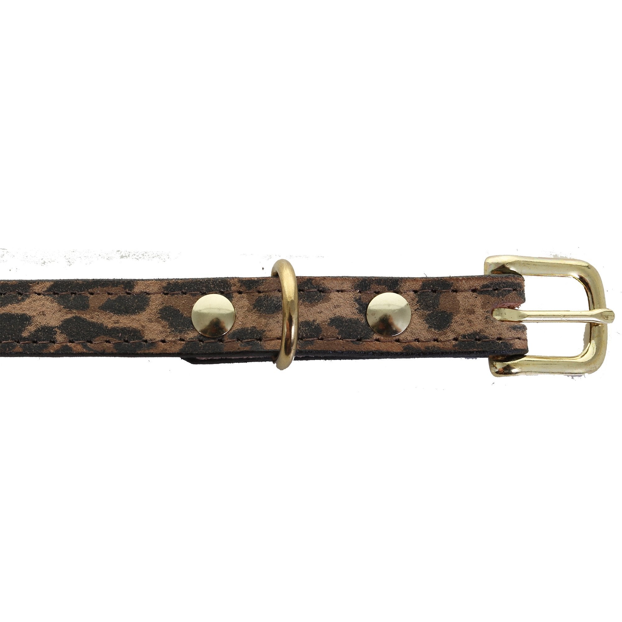 Dc43 - Leopard Suede Leather Dog Collar Accessories