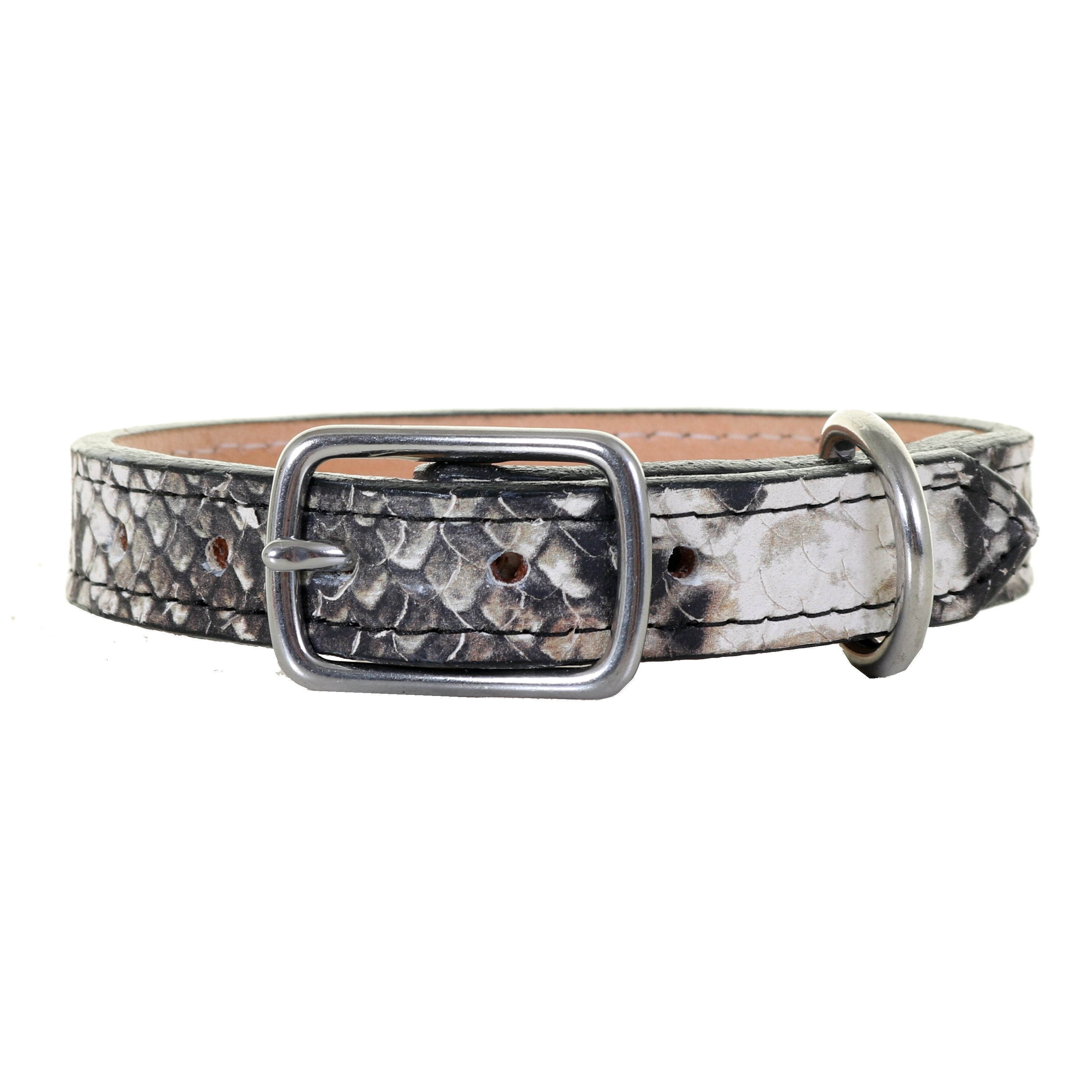 Dc44 - Cobra Snake Print Leather Dog Collar Accessories